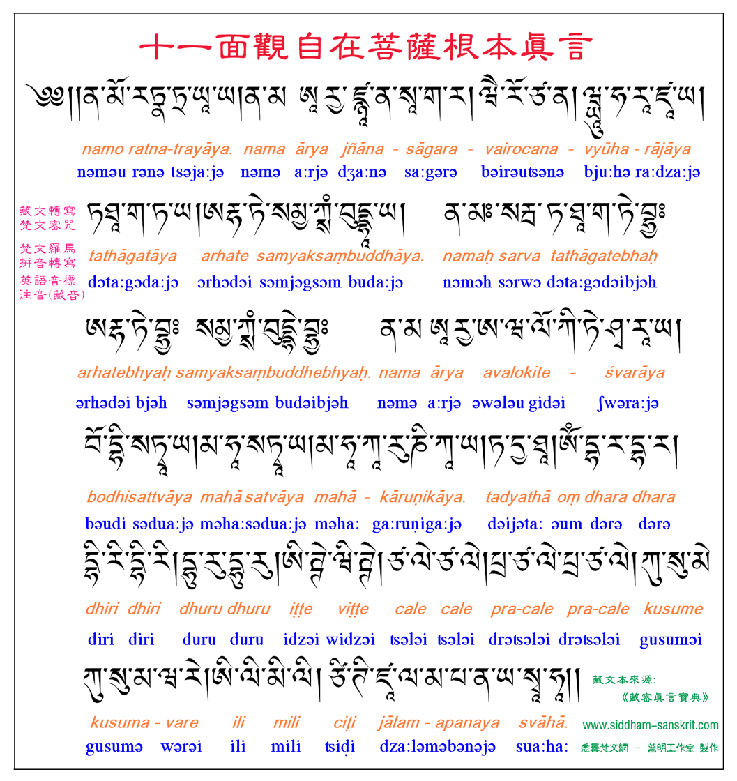十一面观自在菩萨根本真言简谱_敬善媛演唱
