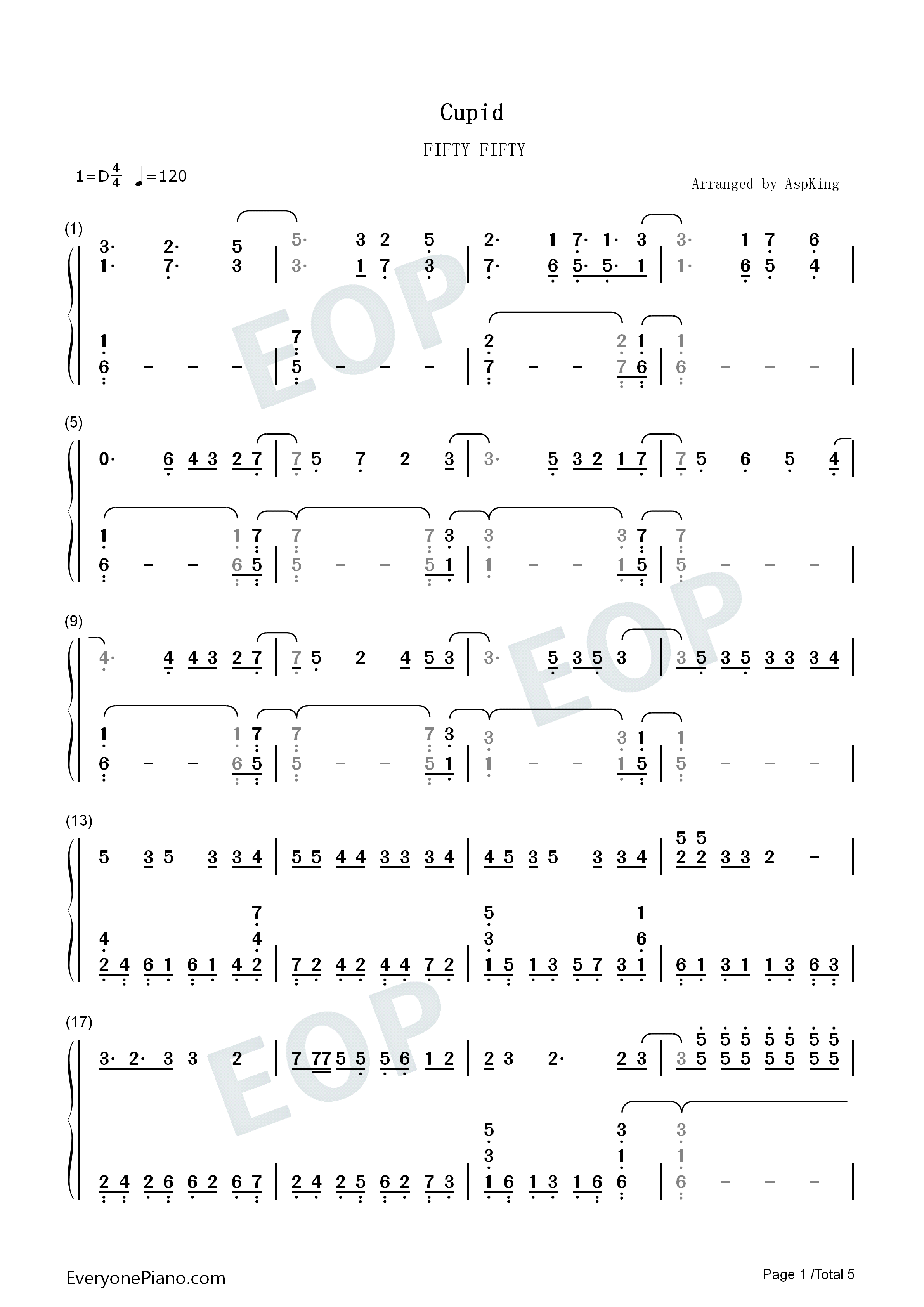 Cupid钢琴简谱_FIFTY_FIFTY演唱