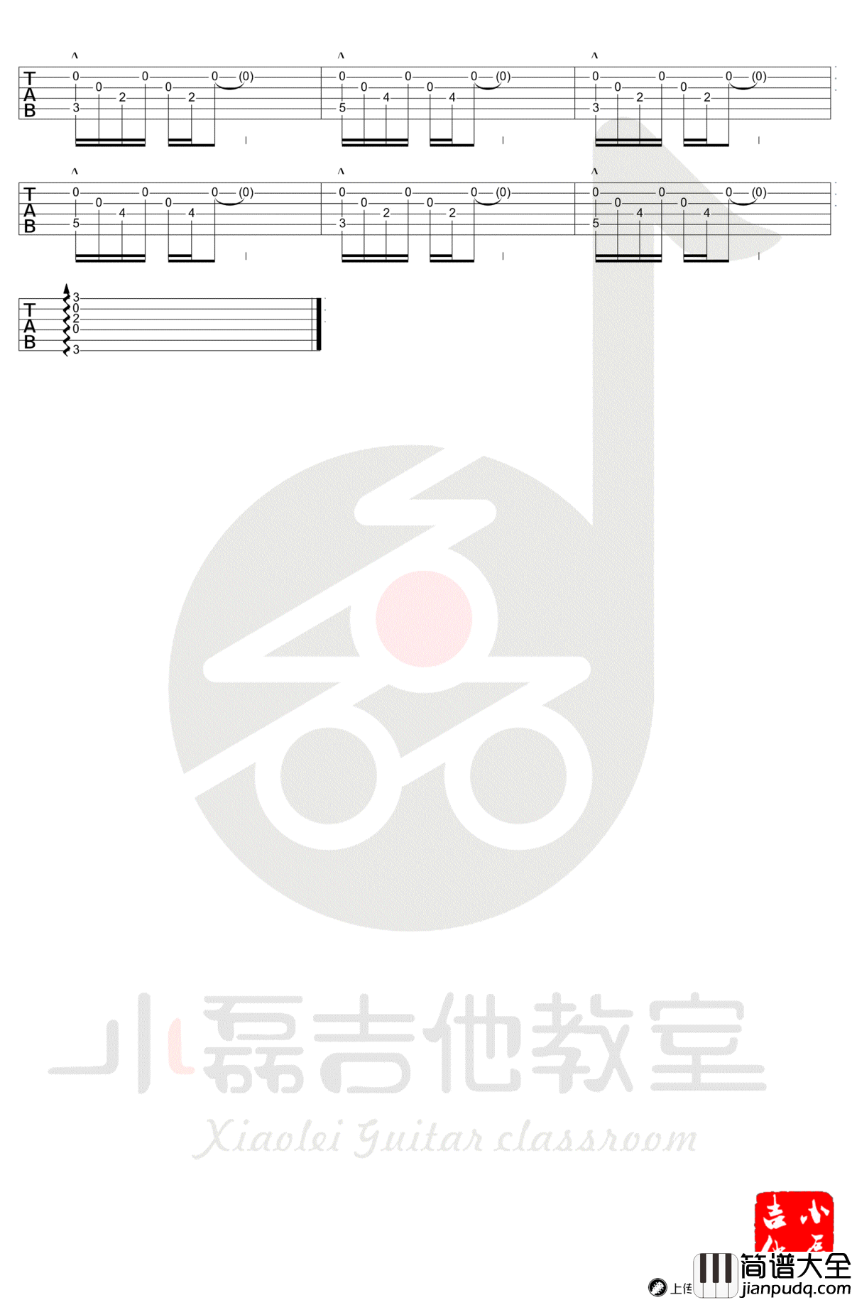 安和桥指弹谱_宋冬野_安河桥_吉他独奏谱_指弹教学视频