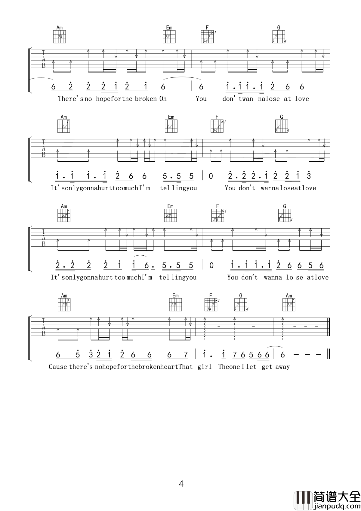 that_girl吉他谱_Olly_Murs_一个英语不及格的中学生唱火成收费