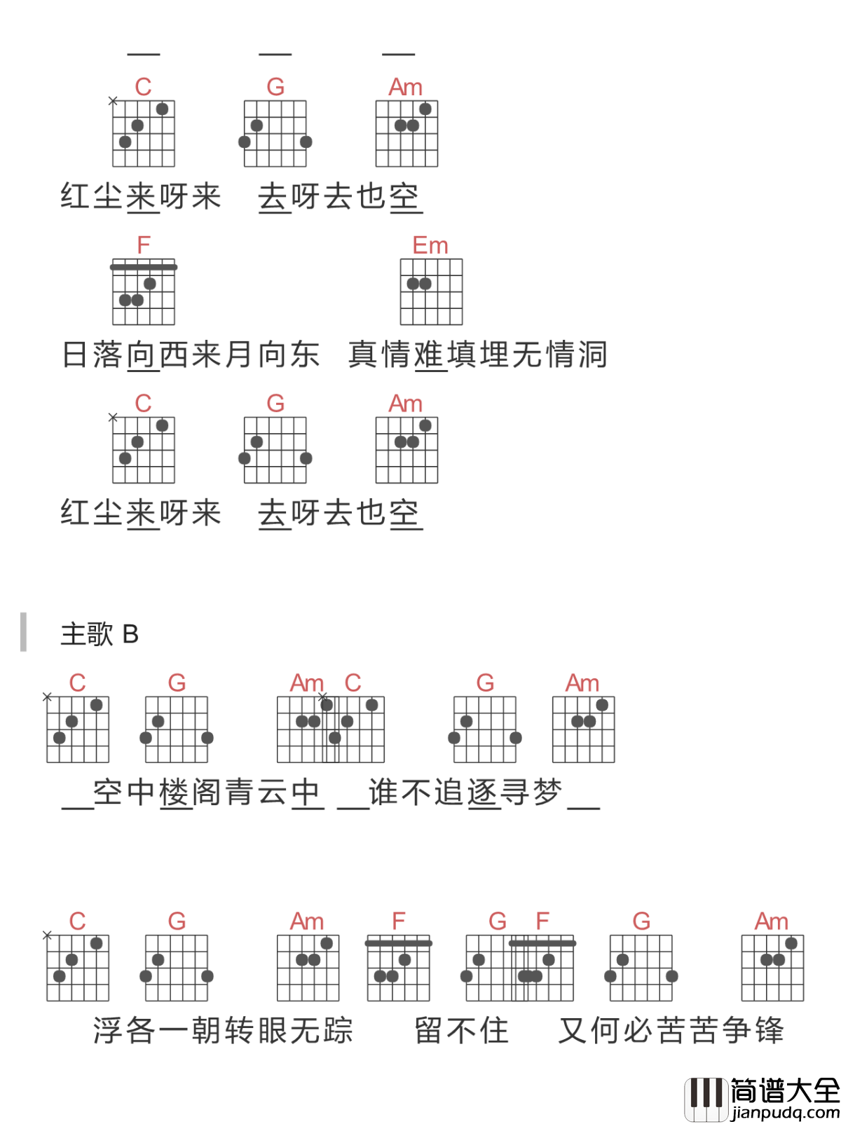 红尘来去一场梦吉他谱_杨宗纬_让你感悟人生的不如意