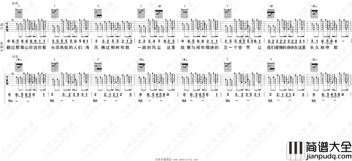 _我们的时光_吉他谱_赵雷_吉他弹唱教学视频