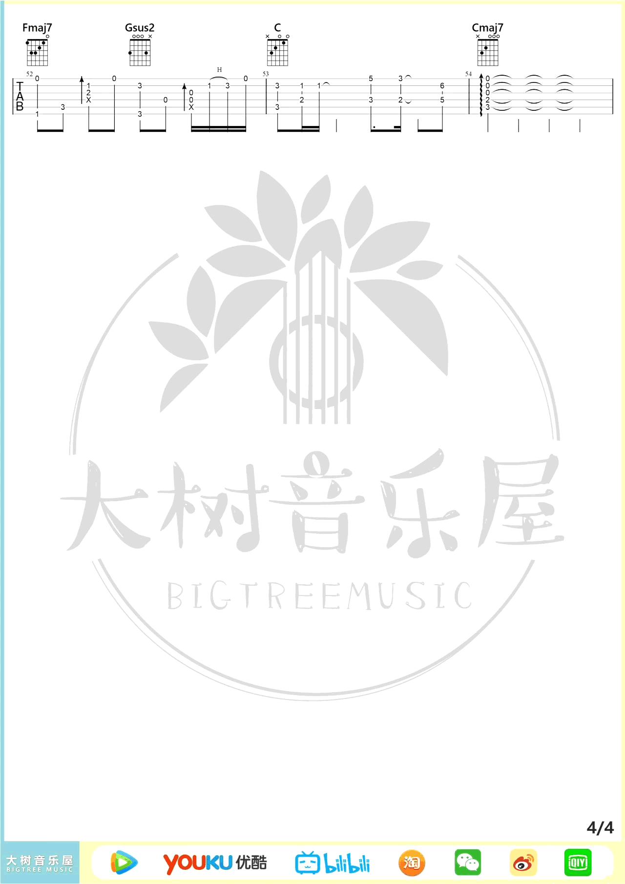 Summer指弹谱__菊次郎的夏天_主题曲_吉他指弹教学
