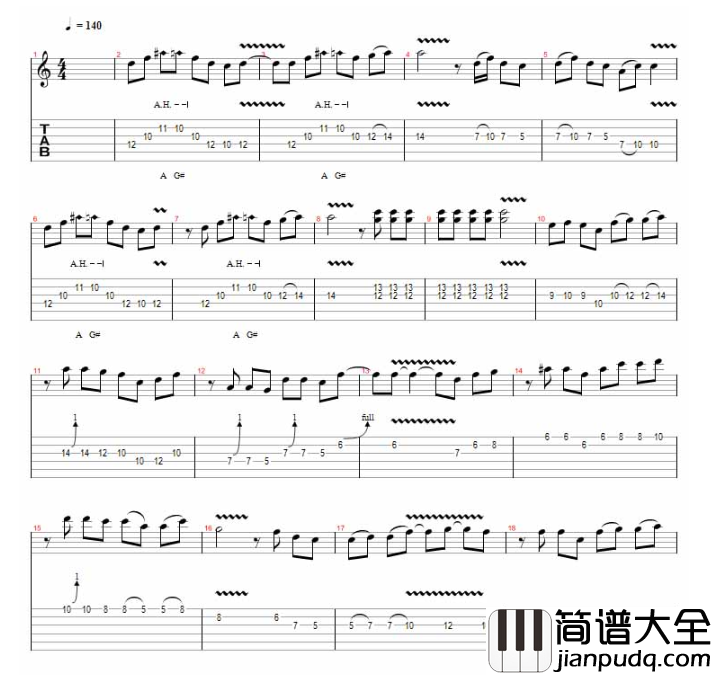 北京胡同指弹谱_原调六线谱_高清版_肖梦婷