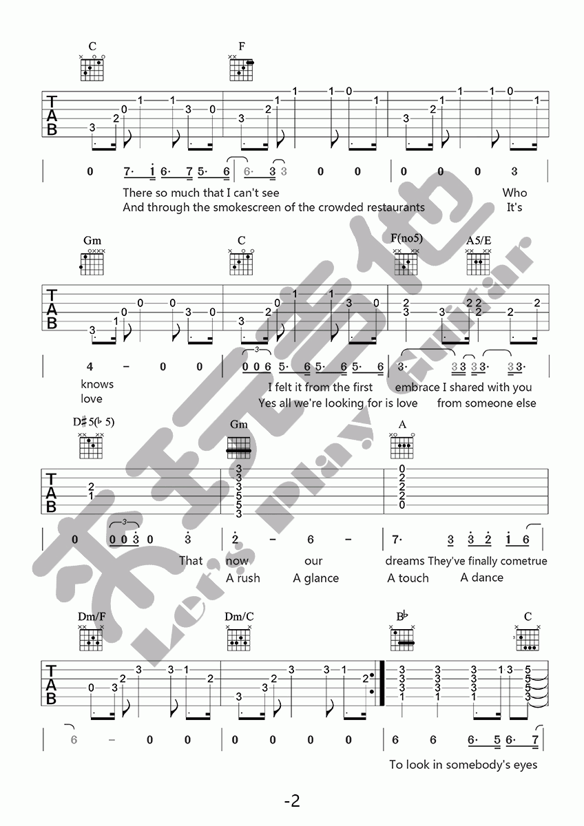 city_of_stars吉他谱_爱乐之城主题曲_来玩吉他出品