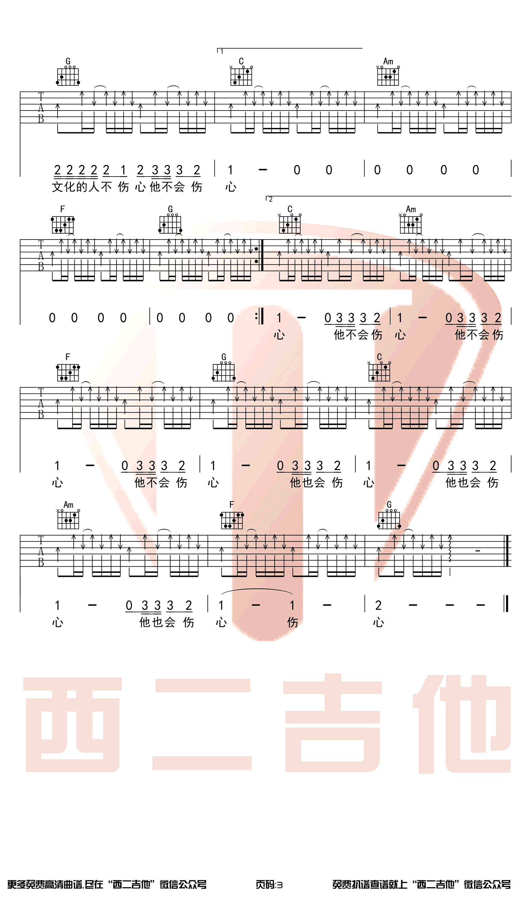 没有理想的人不伤心吉他谱_新裤子乐队_C调原版