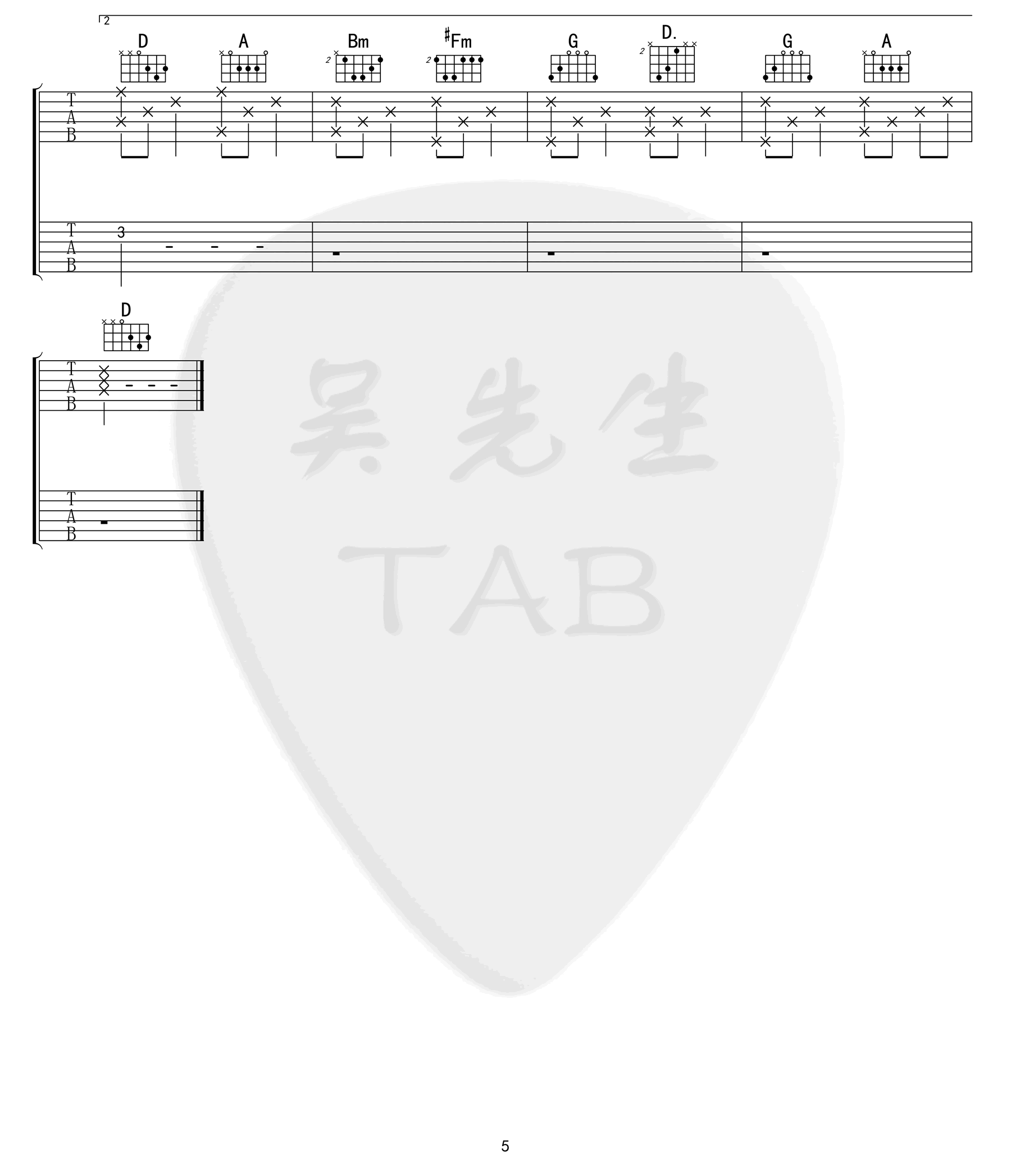 D大调卡农吉他谱_双吉他版本_Canon_and_Gigue_in_D