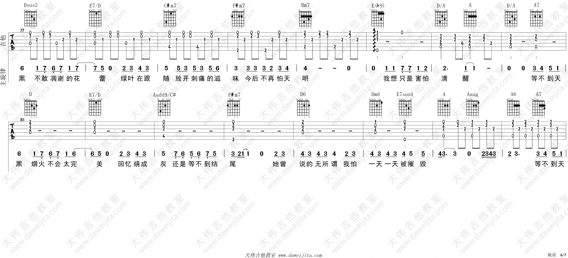 她说吉他谱_林俊杰_高清弹唱谱__她说_吉他教学视频