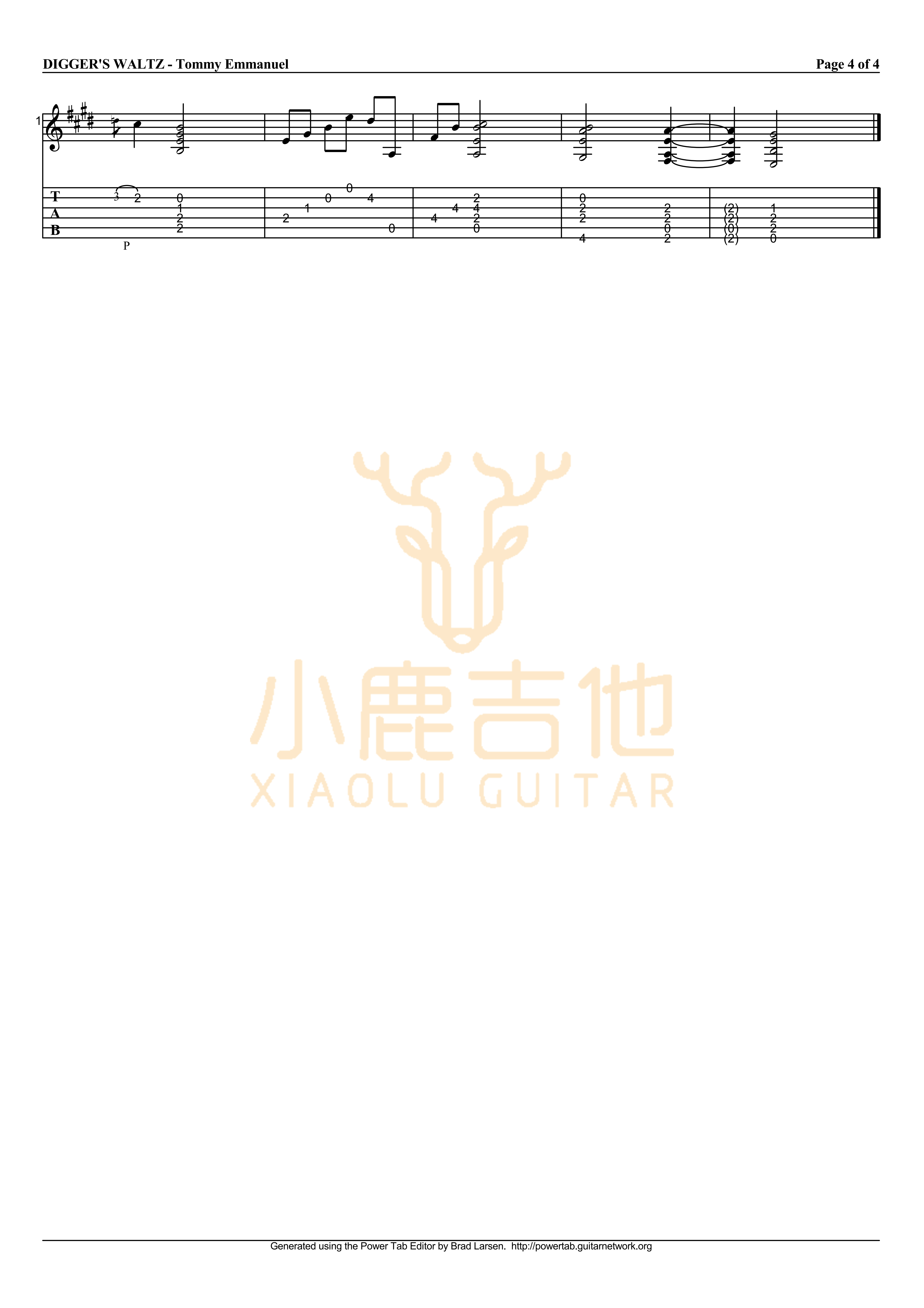 The_Diggers'Waltz_Tommy_Emmanuel指弹吉他谱（小鹿吉他）
