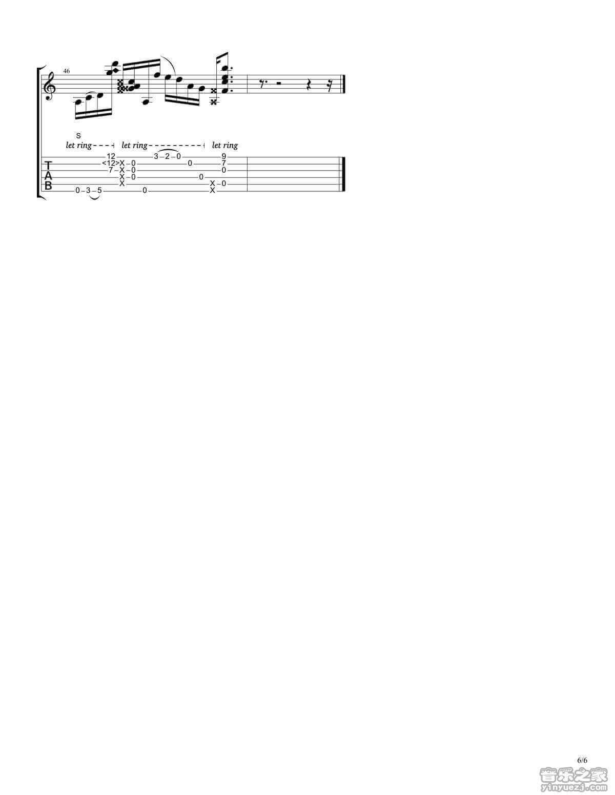 rylynn指弹谱_D调六线谱_Andy_McKee