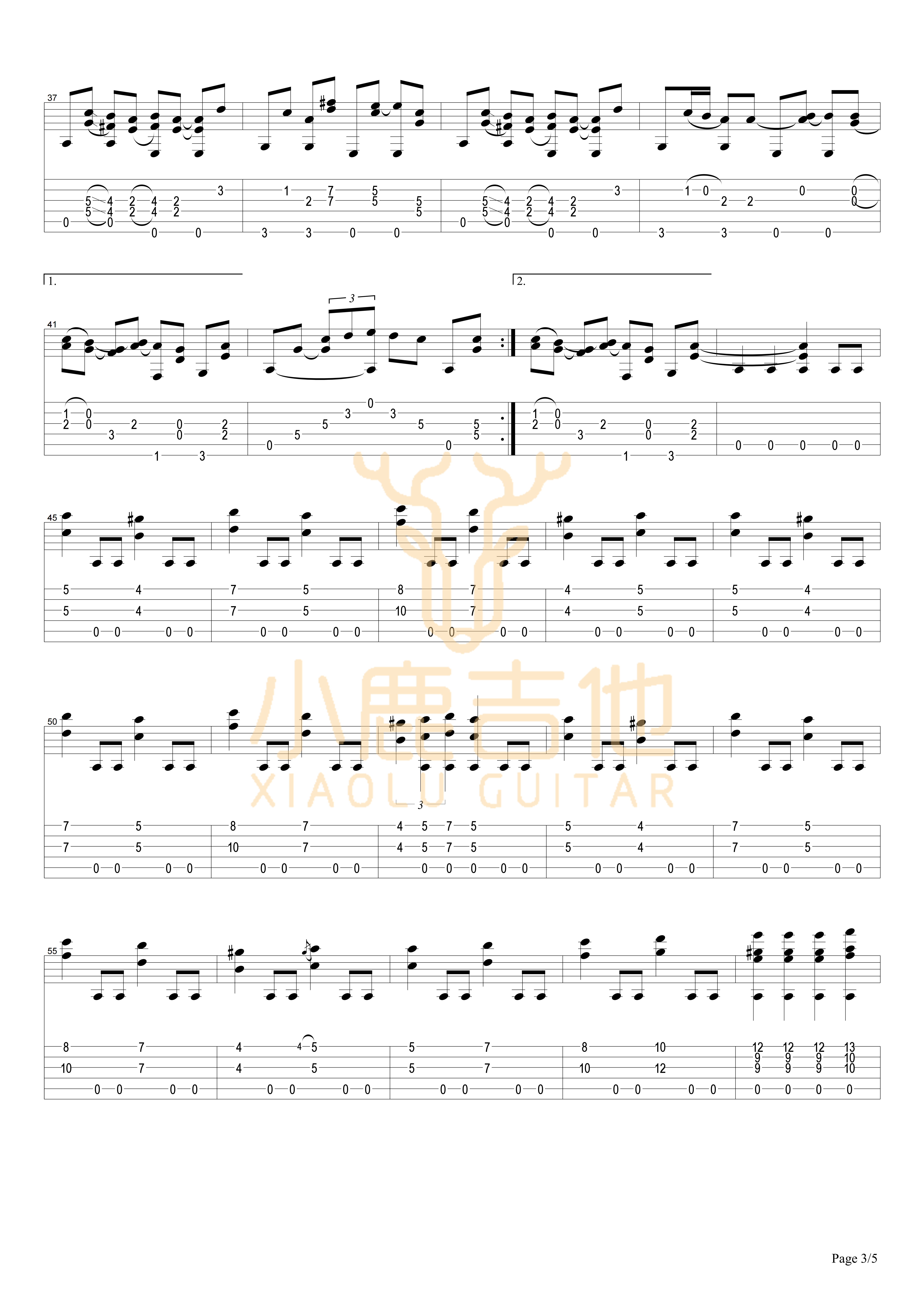 Old_Town_Tommy_Emmanuel指弹吉他谱（小鹿吉他）
