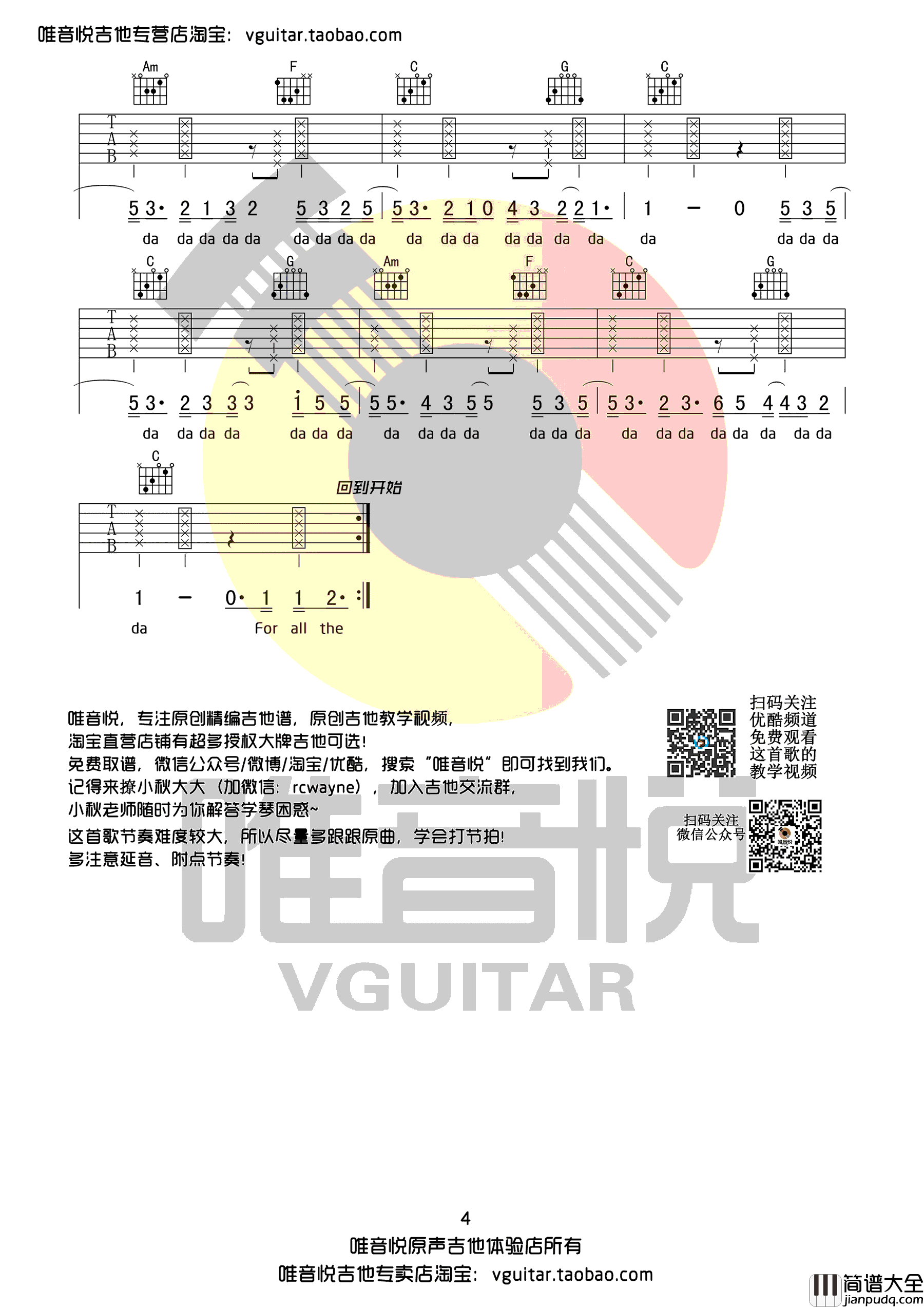 Love_Yourself吉他谱_Justin_Bieber_C调简单版_图片谱