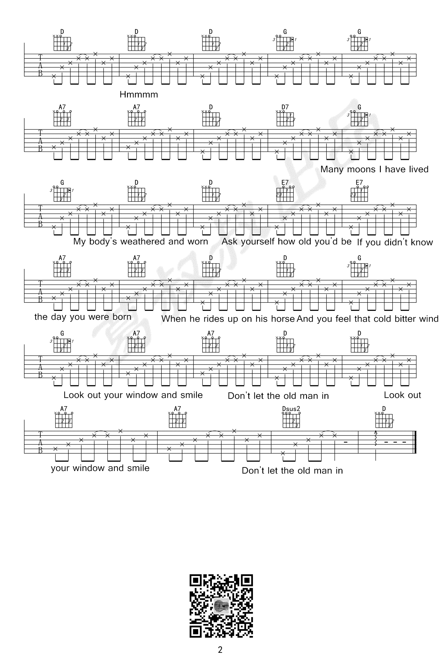 Don't_Let_the_Old_Man_In吉他谱_D调_葛叔叔编配_Toby_Keith