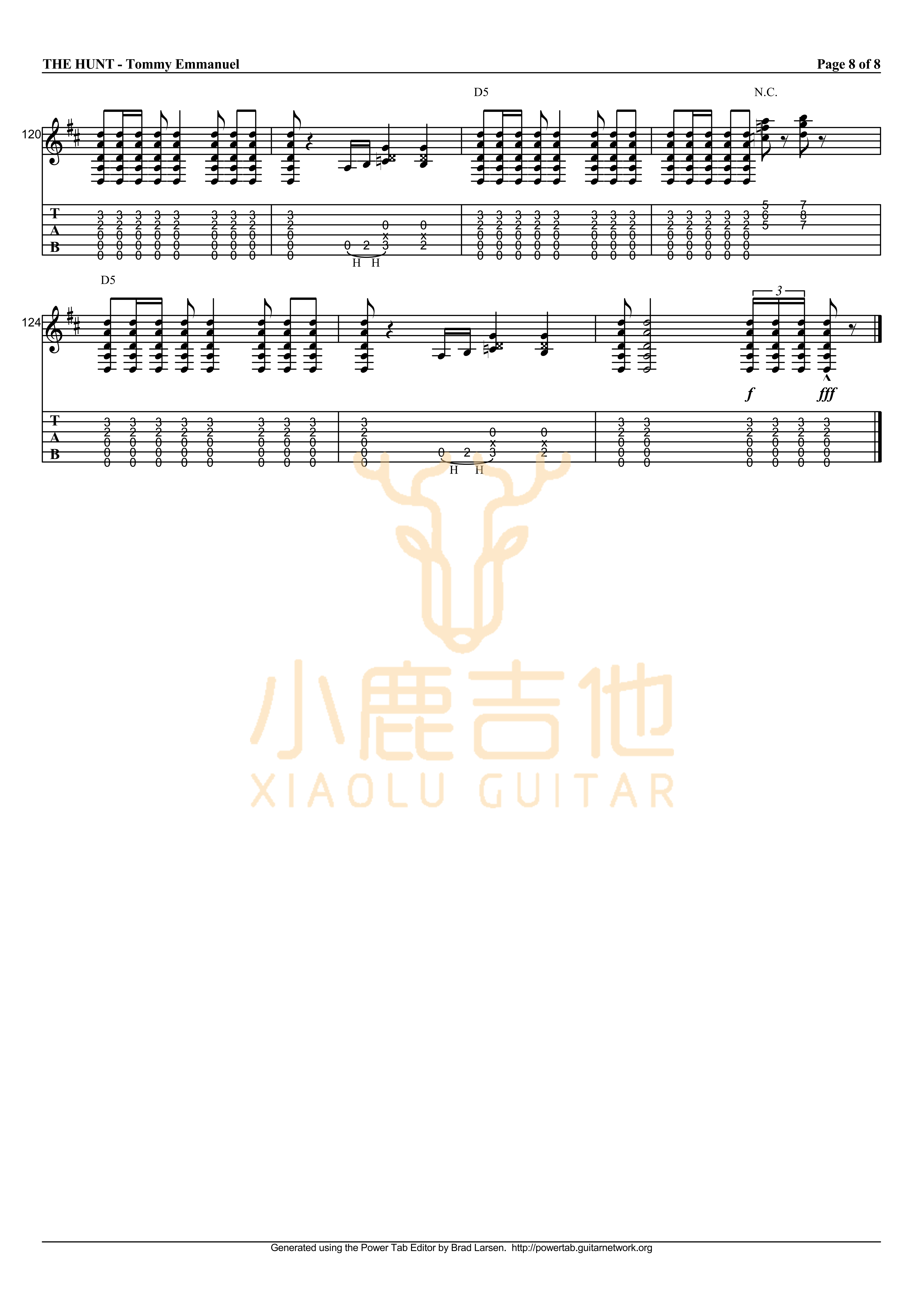 THE_HUNT_Tommy_Emmanuel指弹吉他谱（小鹿吉他）