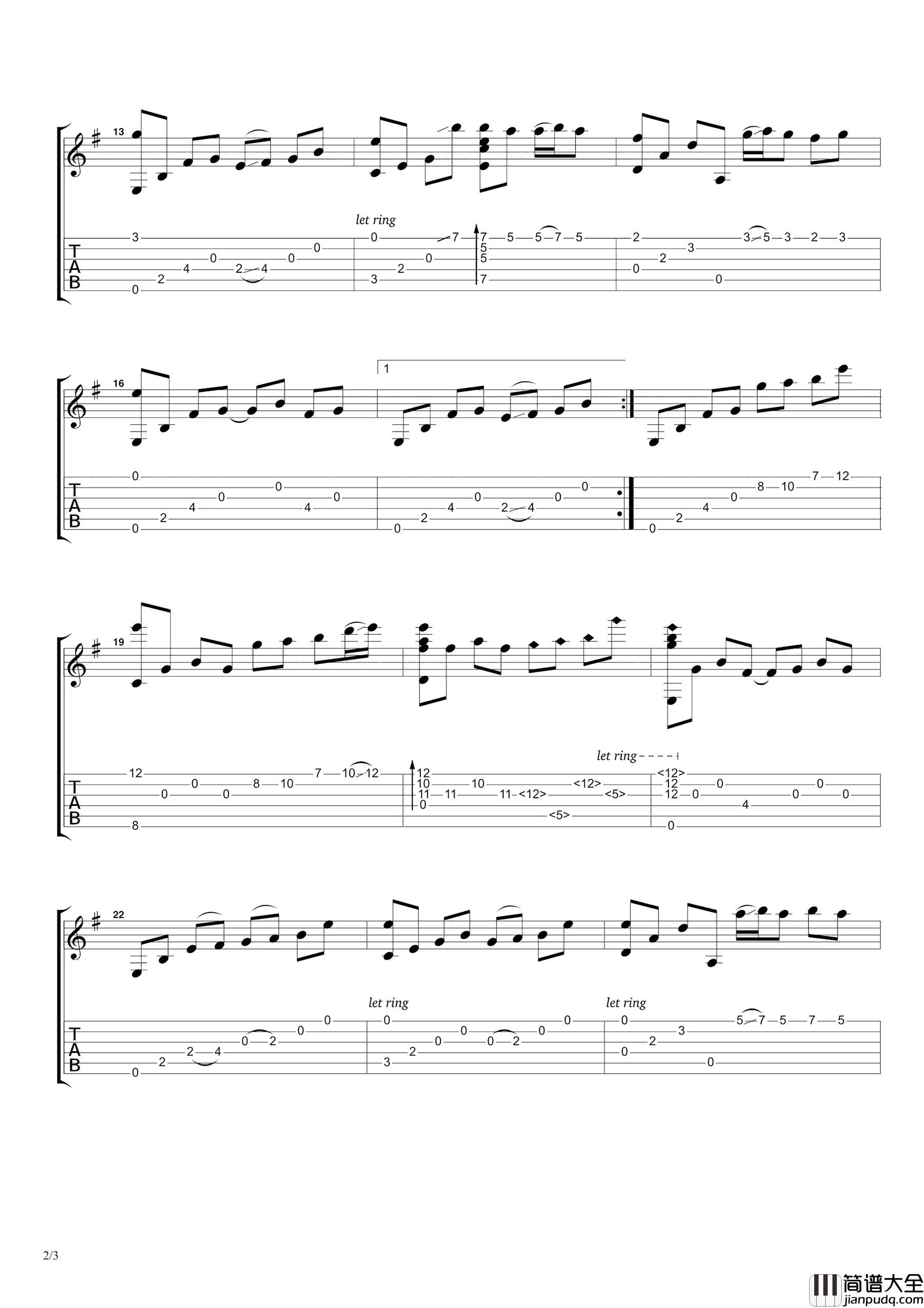 夜的钢琴曲5吉他谱_石进_夜的钢琴曲5_吉他指弹谱