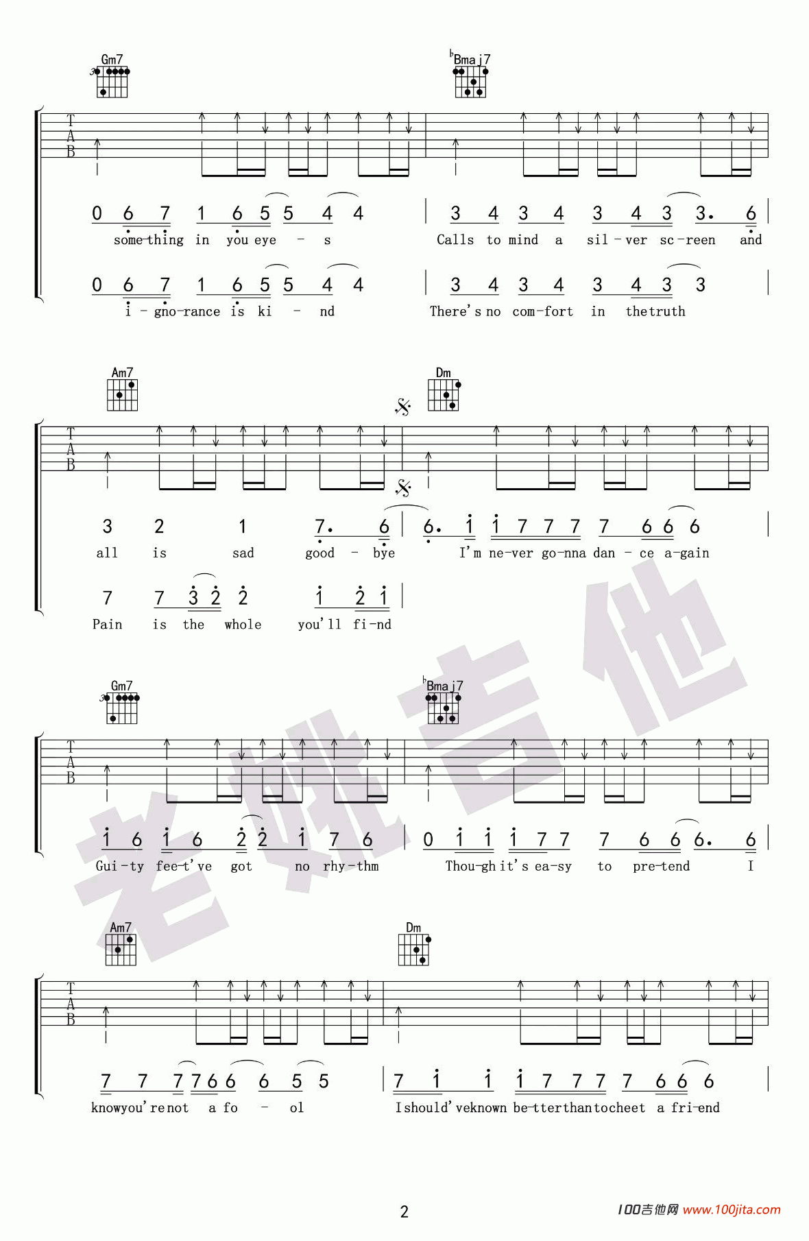 Careless_Whisper吉他谱(无心快语吉他谱)_威猛乐队_吉他弹唱谱