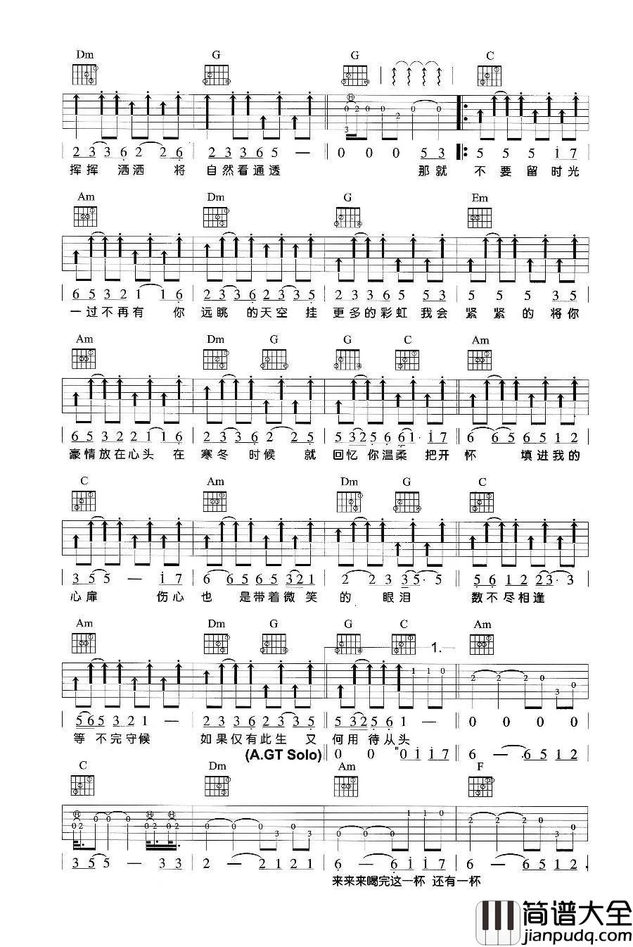 原版吉他谱:伍佰《突然的自我》 原版吉他谱:伍佰_突然的自我_