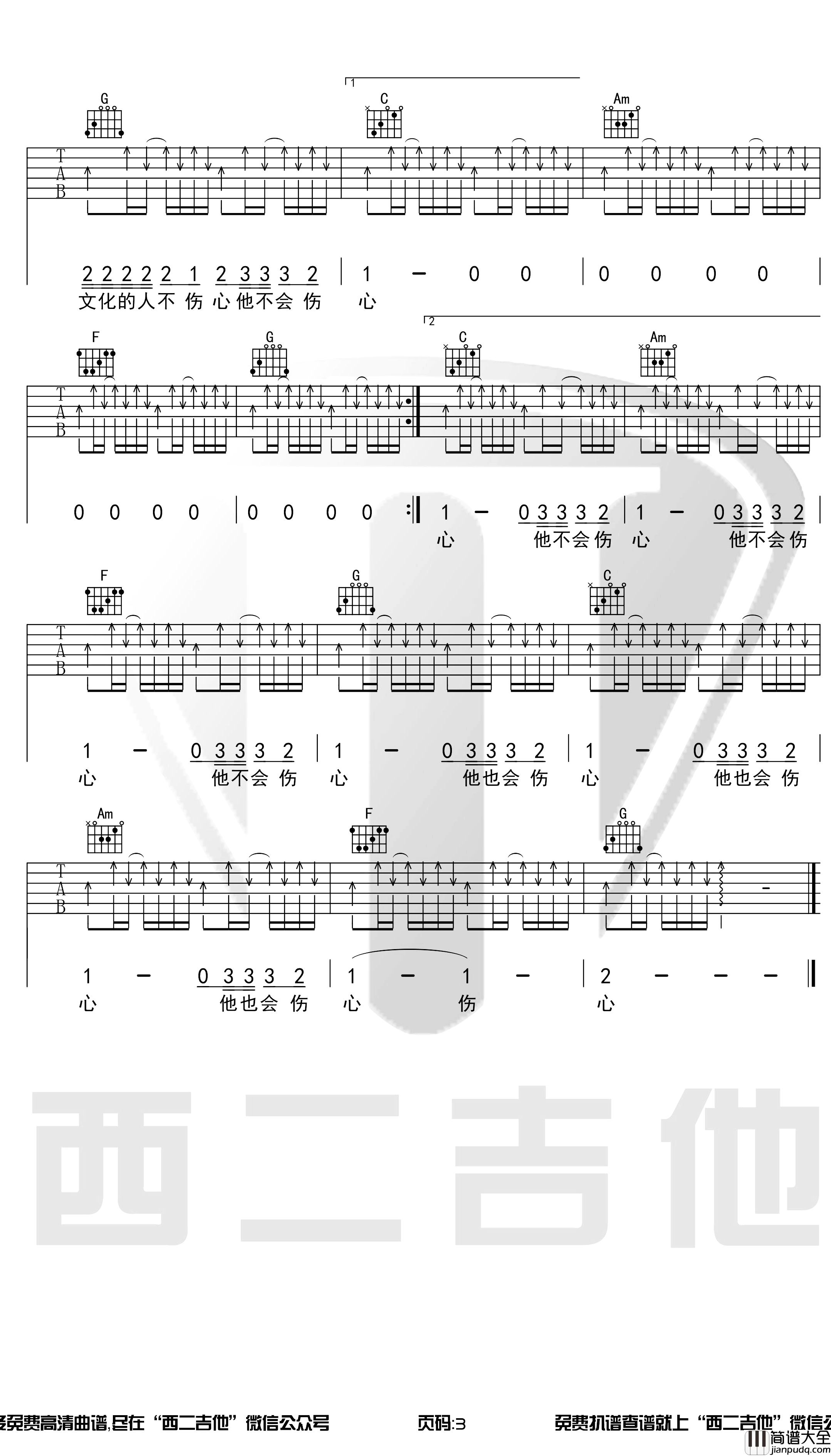 没有理想的人不伤心吉他谱_原版伴奏_新裤子乐队