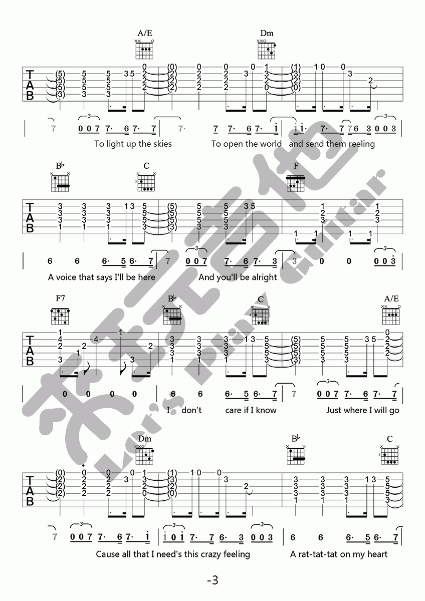 city_of_stars吉他谱_爱乐之城主题曲_来玩吉他出品