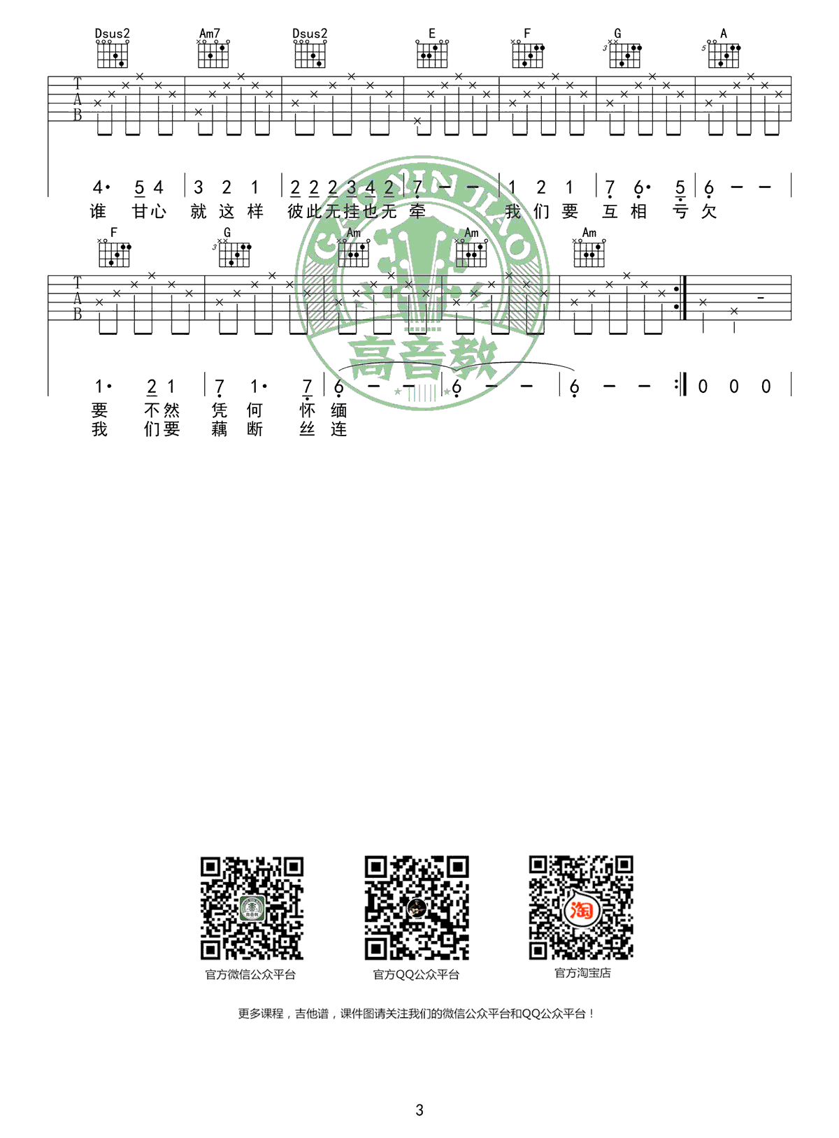 匆匆那年吉他谱_王菲_C调标准版_吉他弹唱教学视频