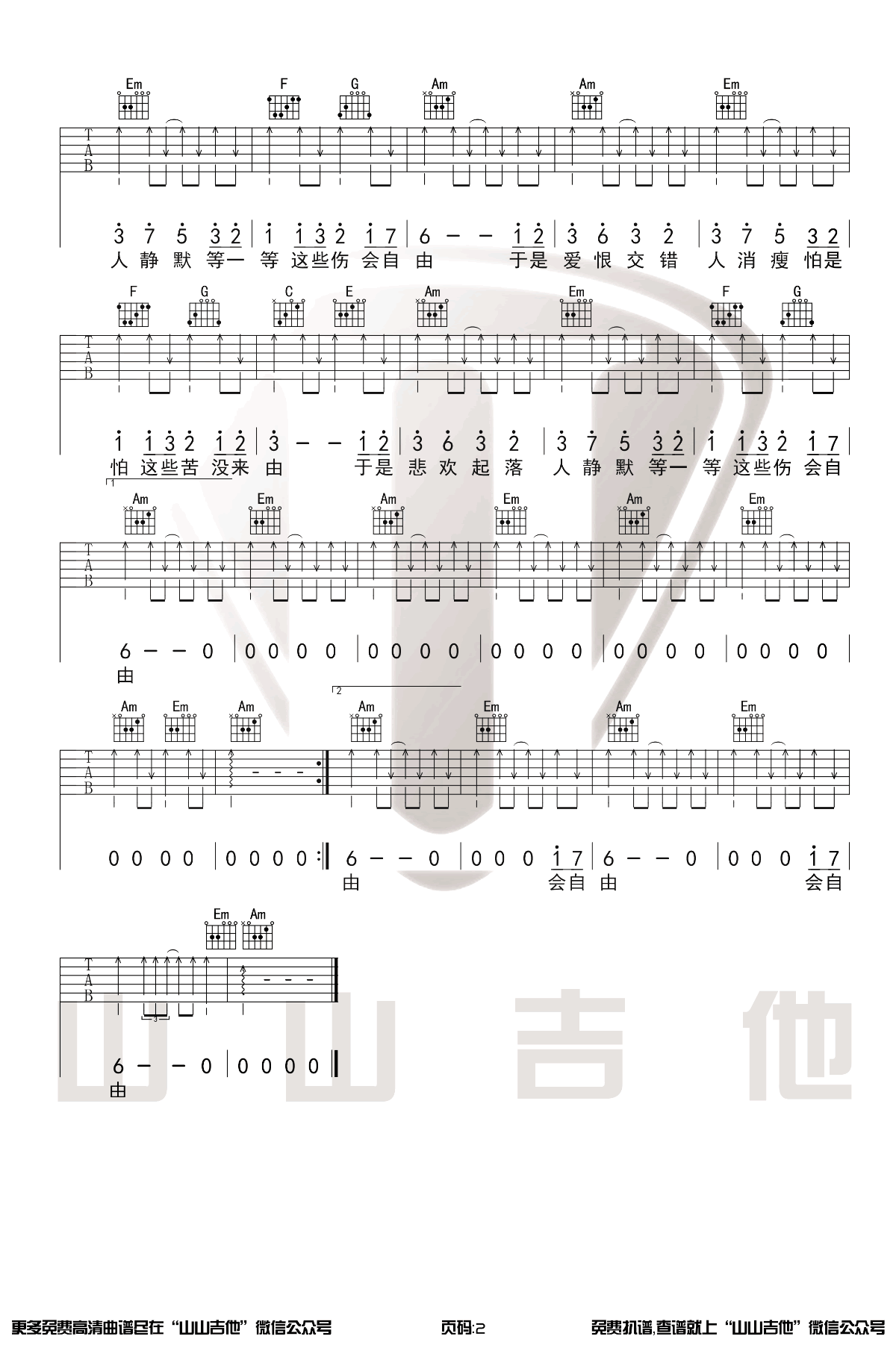 口是心非吉他谱_张雨生_C调弹唱谱_吉他弹唱演示