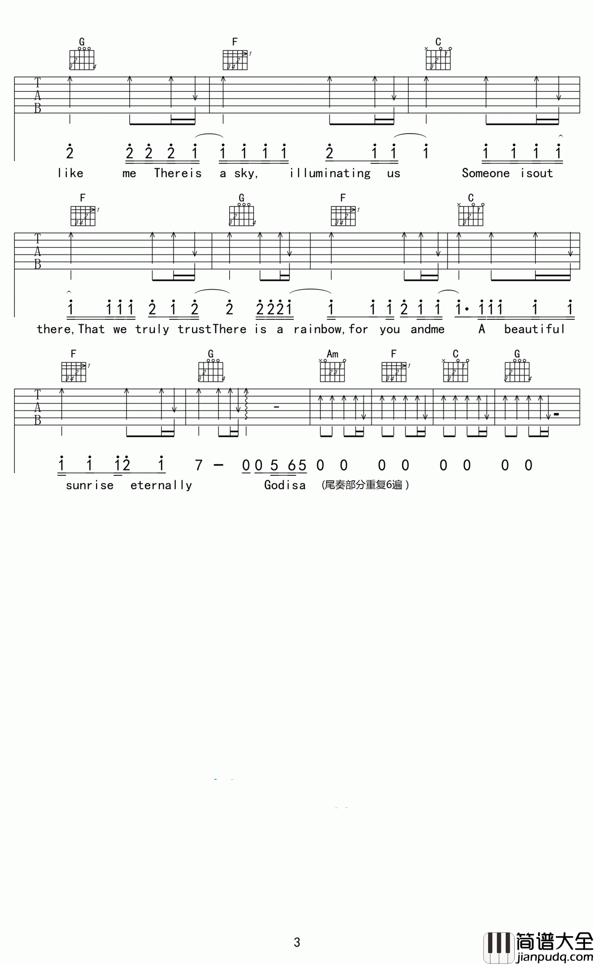 God_is_a_girl吉他谱_艾薇儿_上帝是个女孩,她追求执着与自由