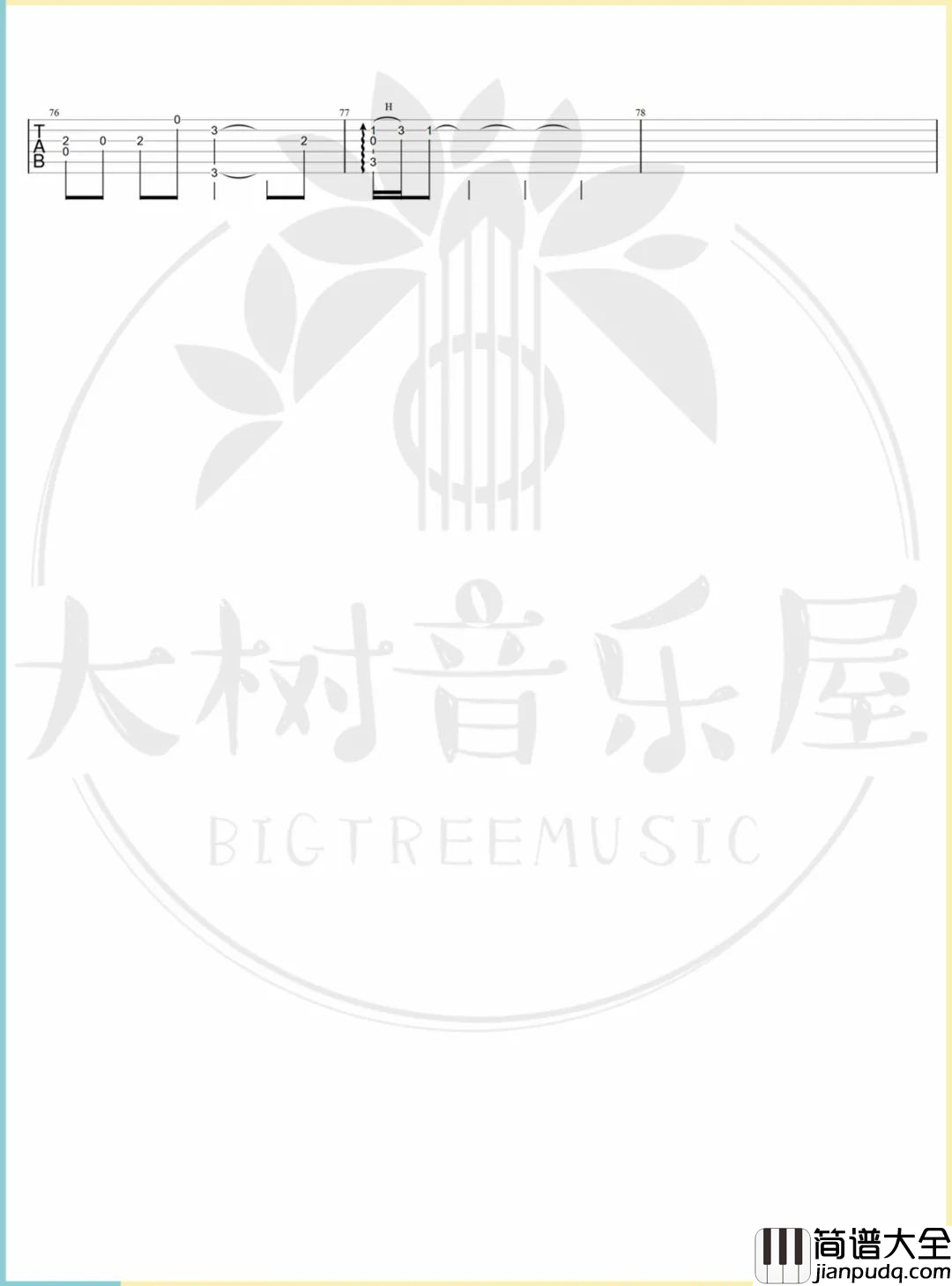 兰亭序指弹吉他谱_周杰伦_原版指弹视频教学