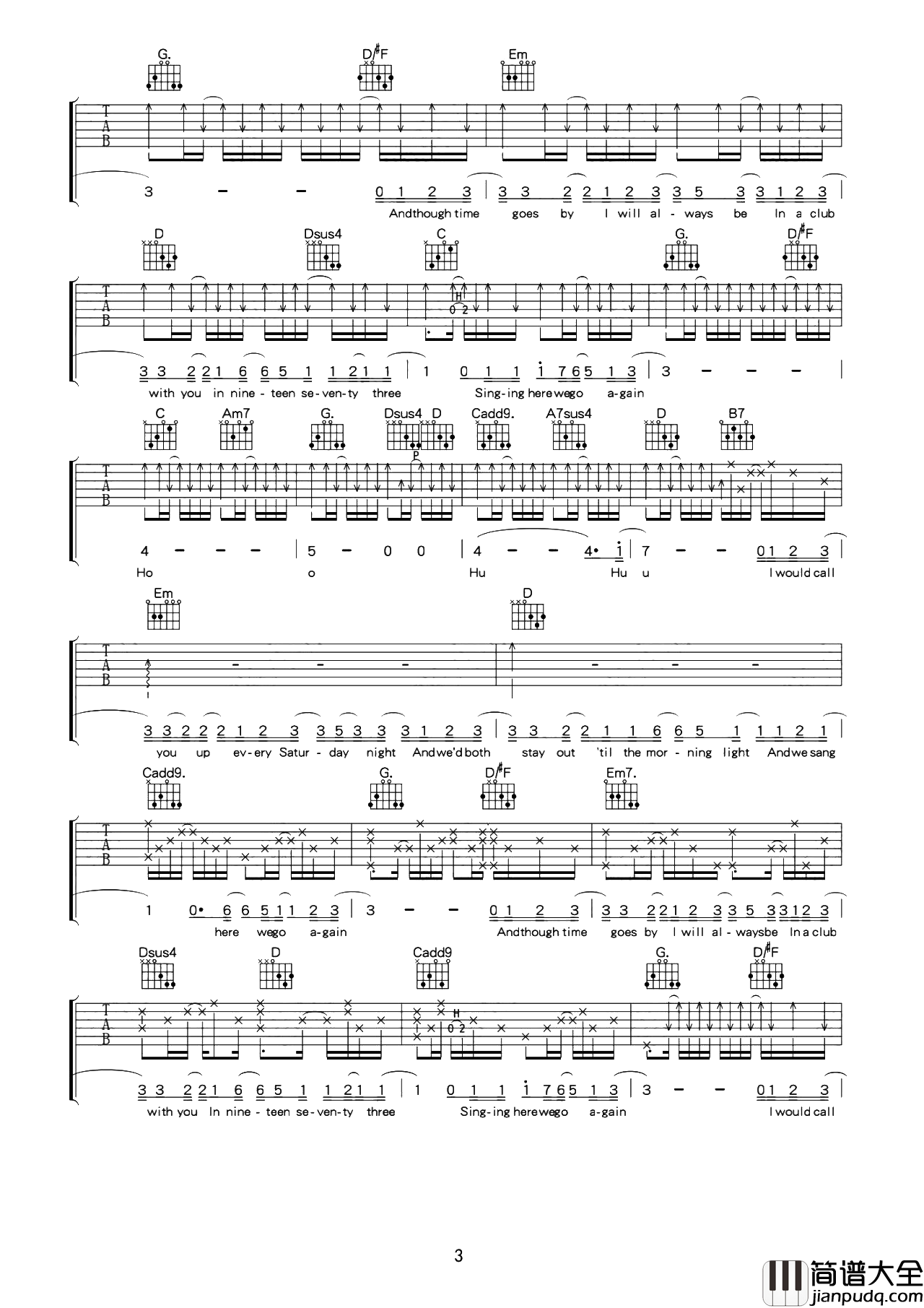 1973_吉他谱_James_Blunt_G调原版图片谱_吉他弹唱演示