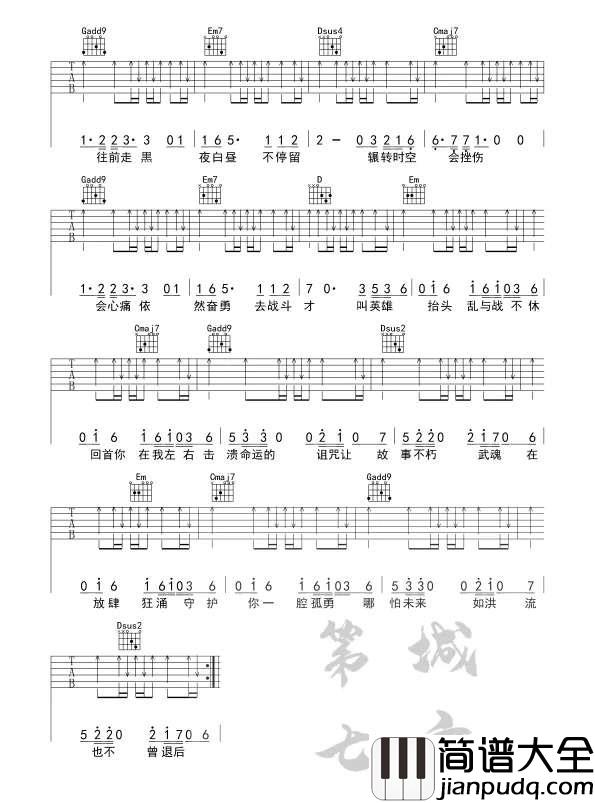 《破茧》吉他谱_C调弹唱六线谱_斗罗大陆主题曲_张韶涵 _破茧_吉他谱_C调弹唱六线谱_斗罗大陆主题曲_张韶涵