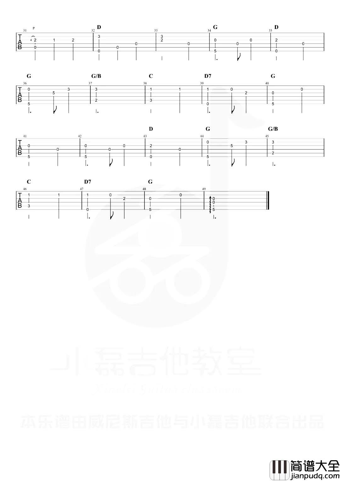 鸽子与少年指弹吉他谱_D调独奏六线谱_《天空之城》插曲 鸽子与少年指弹吉他谱_D调独奏六线谱__天空之城_插曲