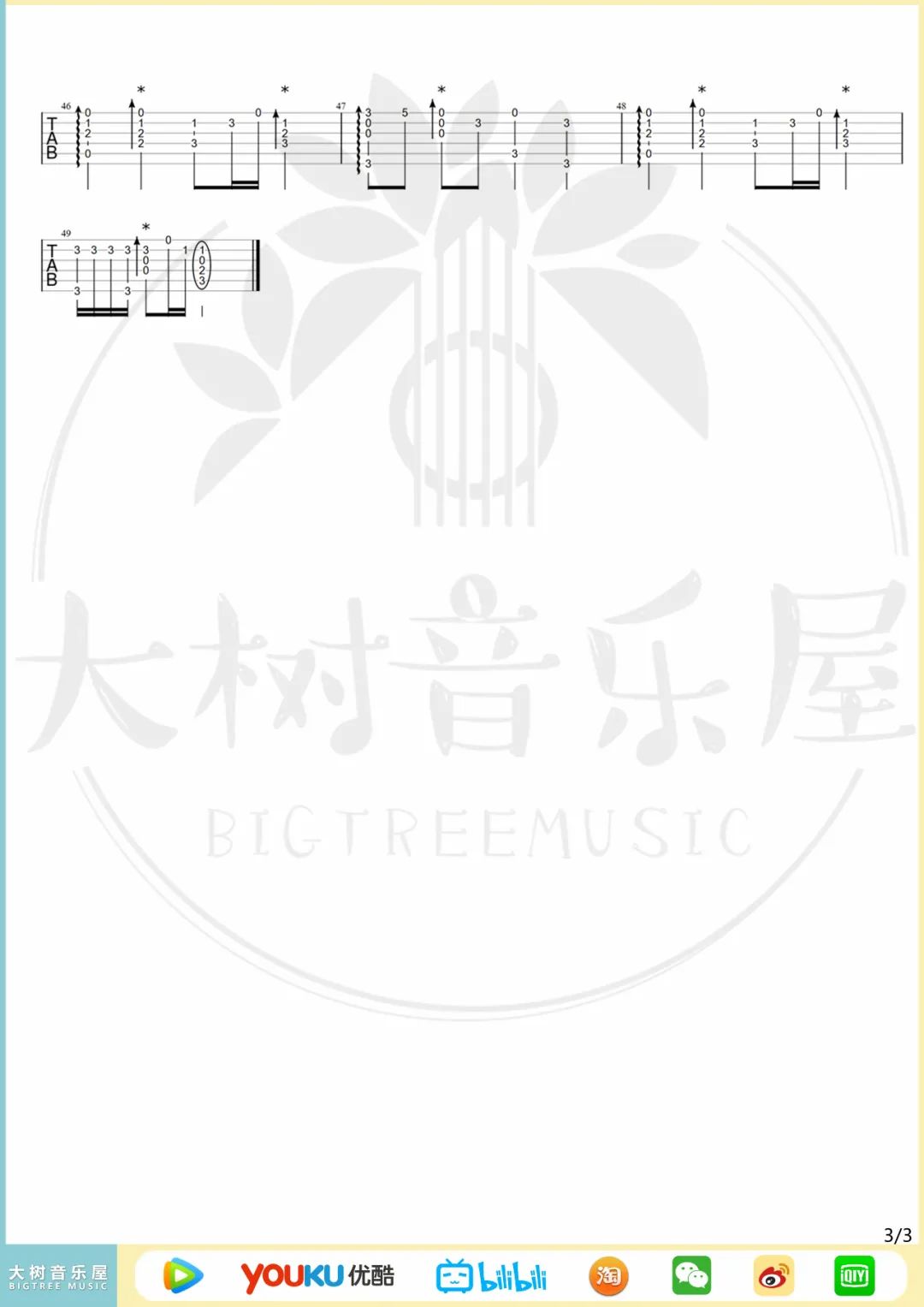 欧若拉指弹吉他谱_张韶涵_独奏六线谱_指弹吉他教学