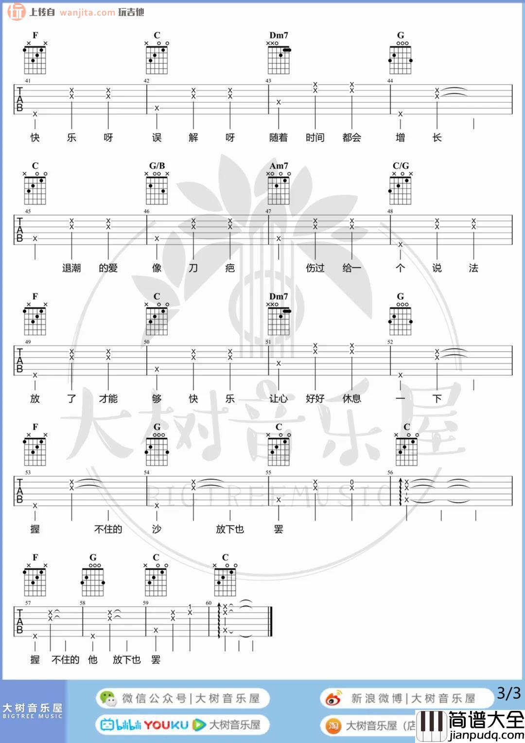 握不住的他吉他谱_林俊杰/萧萧_C调_吉他弹唱演示视频 握不住的他吉他谱_林俊杰/萧萧_C调_吉他弹唱演示视频