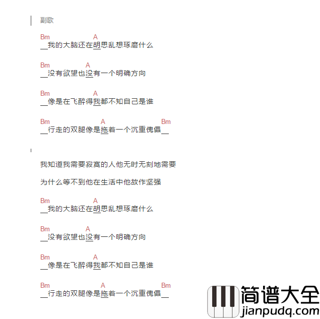 醉了吉他谱_D调和弦谱_简单版_赵雷