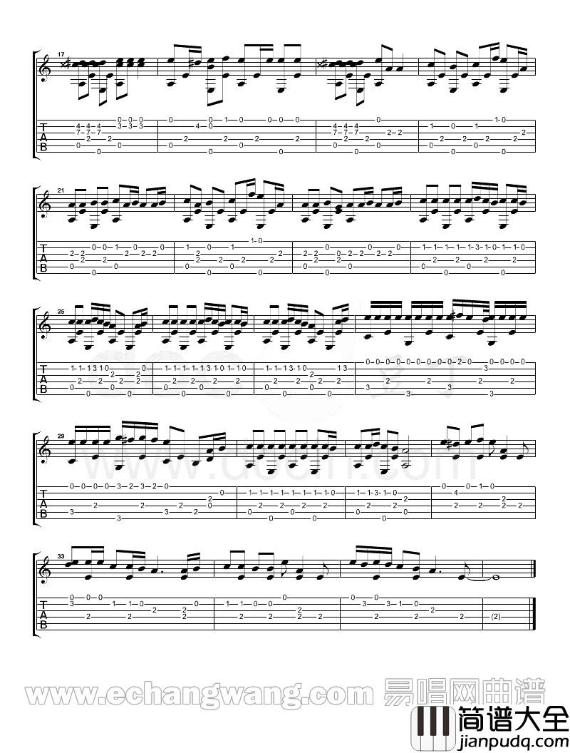 Angry_Birds指弹谱_原调六线谱_易唱网编配_愤怒的小鸟主题曲