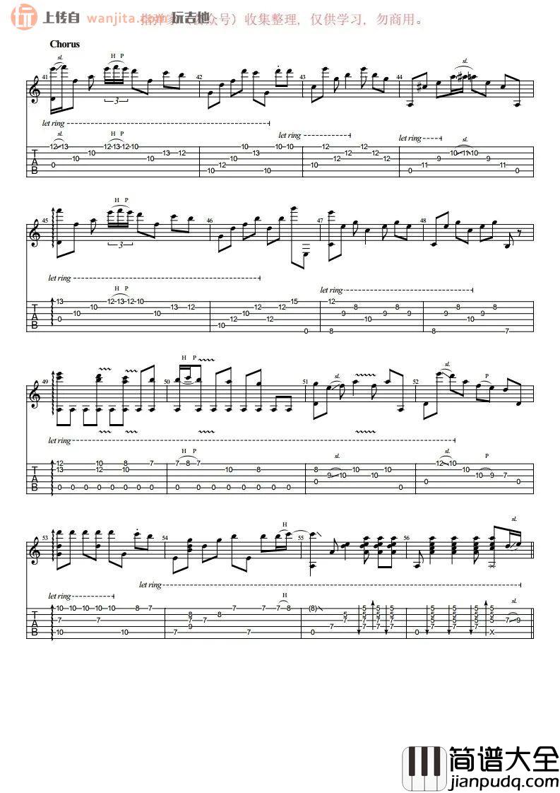 卡萨布兰卡指弹吉他谱_经典吉他独奏_《北非谍影》插曲 卡萨布兰卡指弹吉他谱_经典吉他独奏__北非谍影_插曲