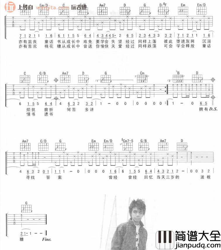 笑忘书吉他谱_张敬轩_《笑忘书》G调弹唱六线谱 笑忘书吉他谱_张敬轩__笑忘书_G调弹唱六线谱