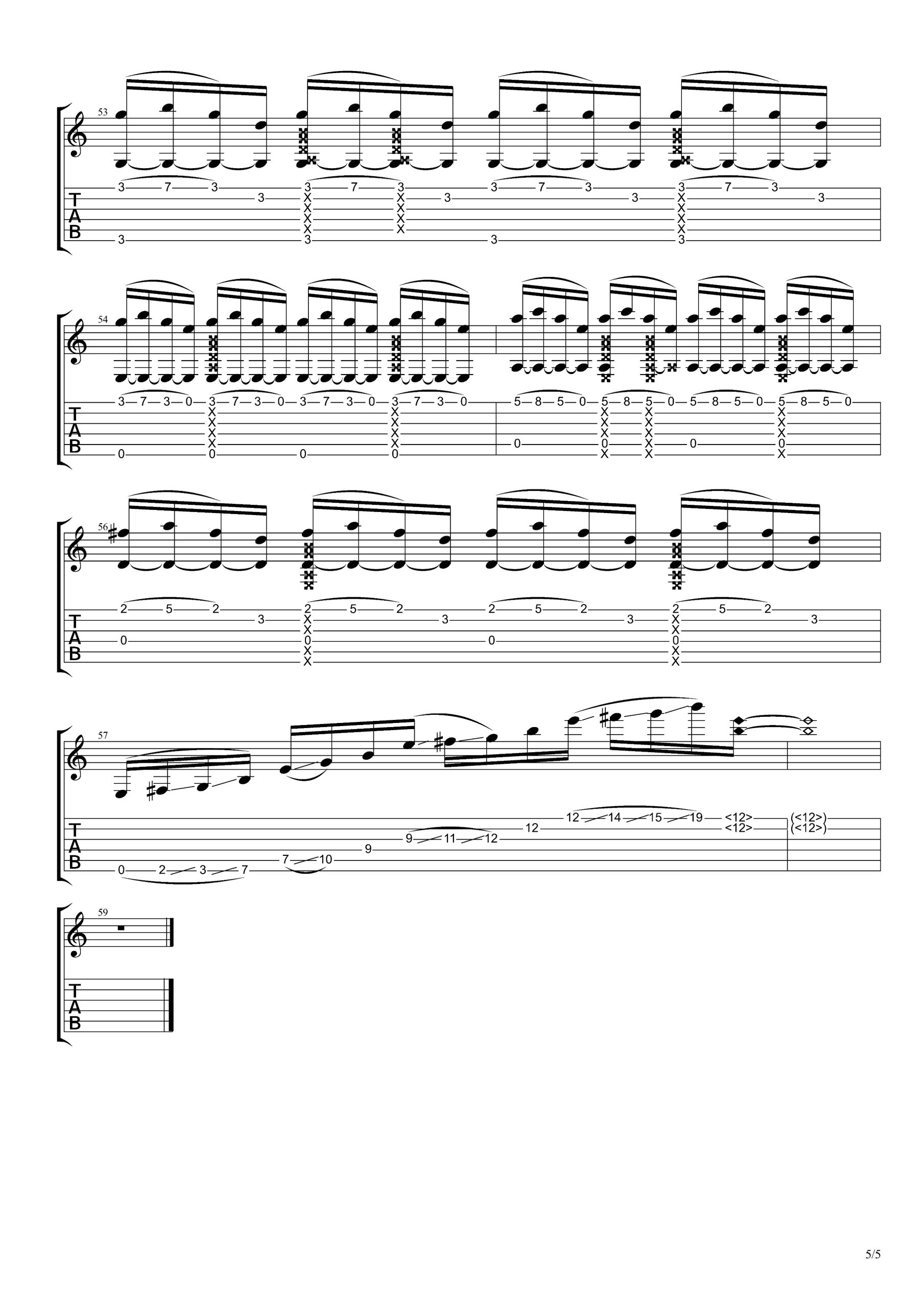 NOBODY吉他谱_Wonder_Girls_吉他指弹六线谱_韩国神曲