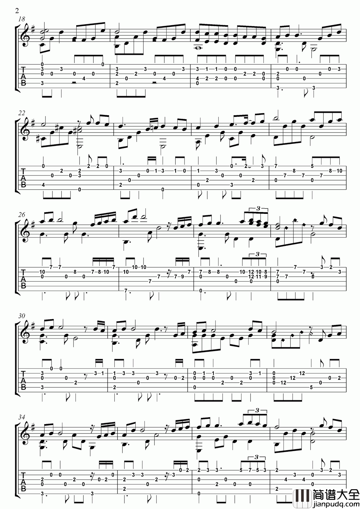 Kiss_The_Rain雨的印记_指弹版吉他谱_Yiruma