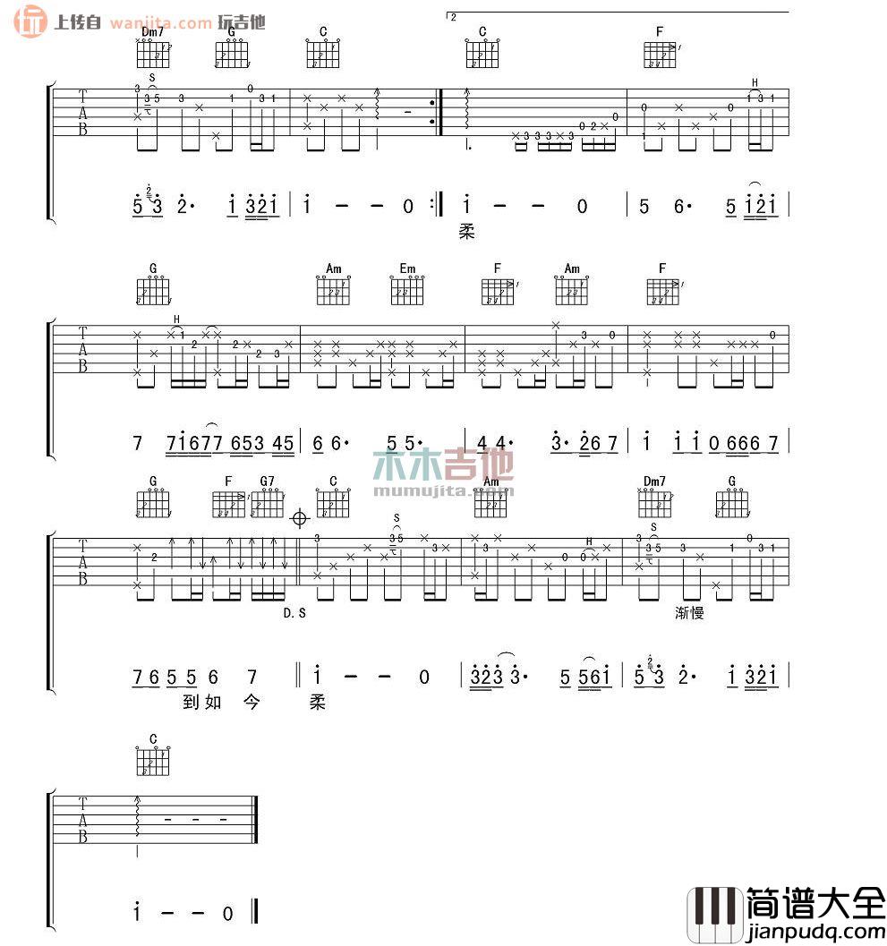 恰似你的温柔(吉他谱)_邓丽君_C调男版六线谱 恰似你的温柔(吉他谱)_邓丽君_C调男版六线谱