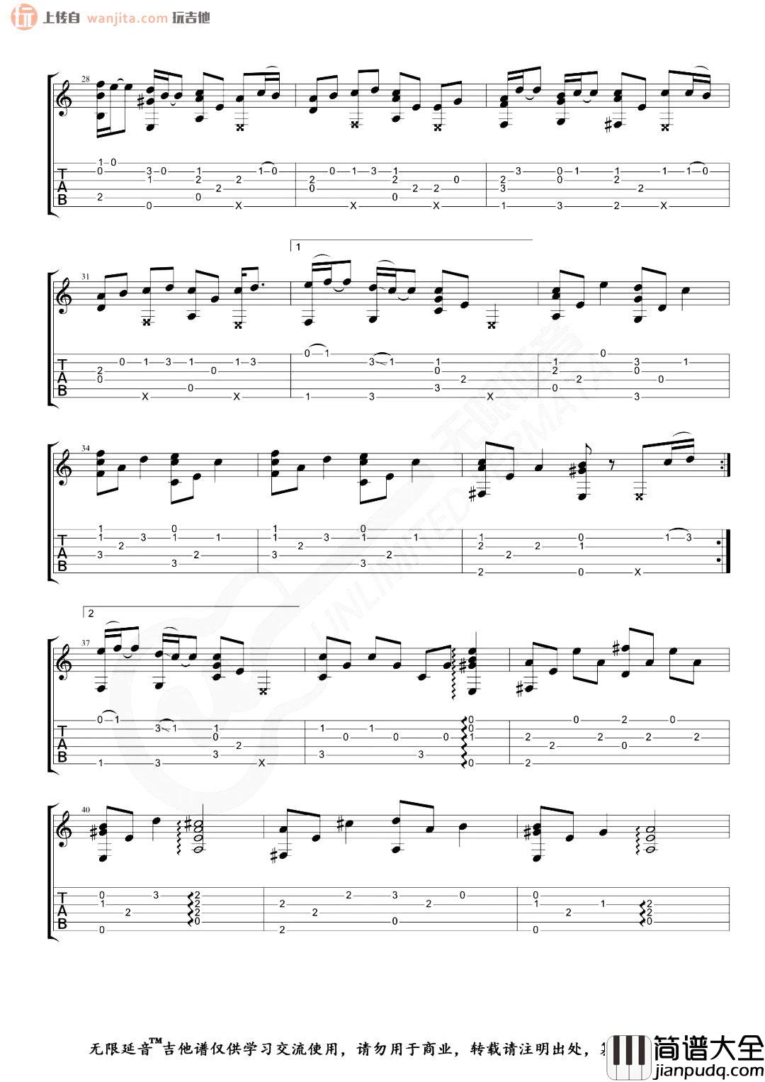 lemon指弹吉他谱_米津玄师_《非自然死亡》主题曲_经典吉他独奏 lemon指弹吉他谱_米津玄师__非自然死亡_主题曲_经典吉他独奏