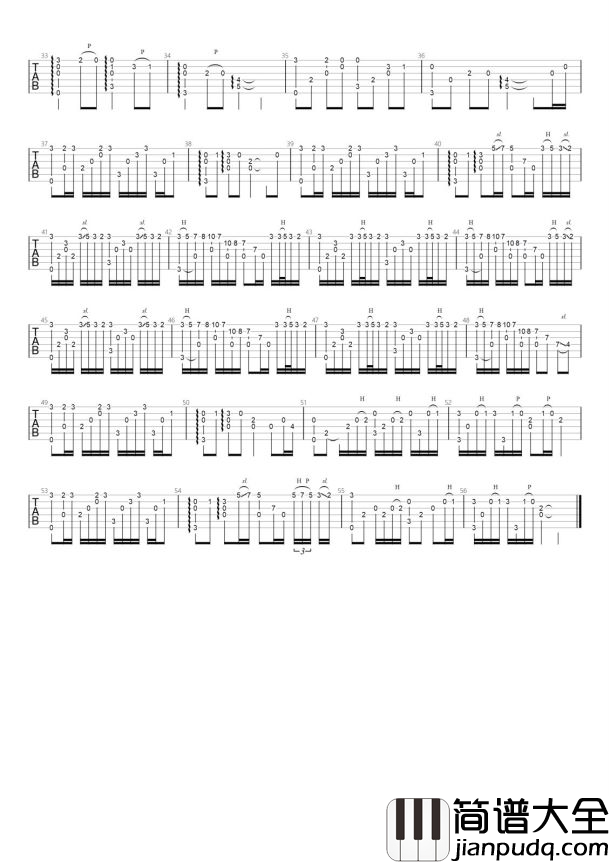 River_Flows_in_you_吉他谱_指弹吉他独奏谱_附指弹演示视频