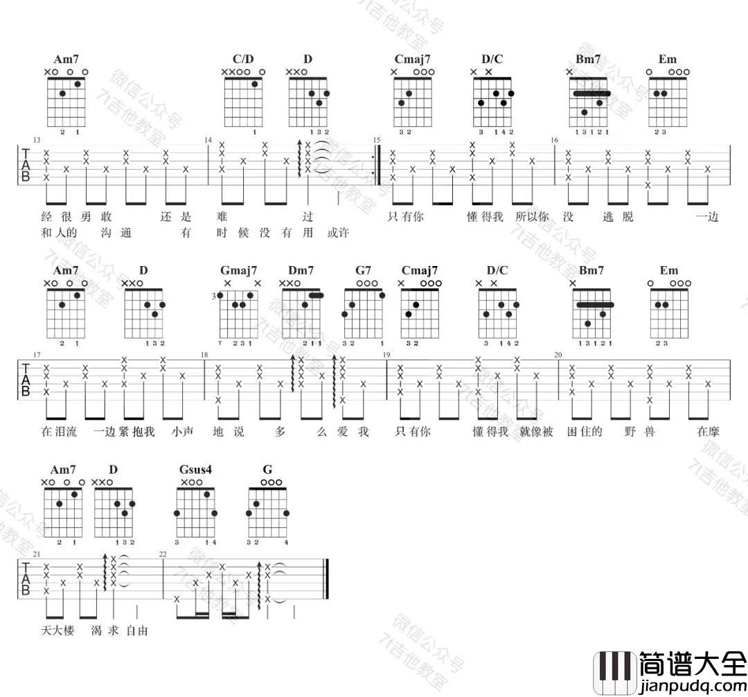 《想自由》吉他谱_林宥嘉 _想自由_吉他谱_林宥嘉