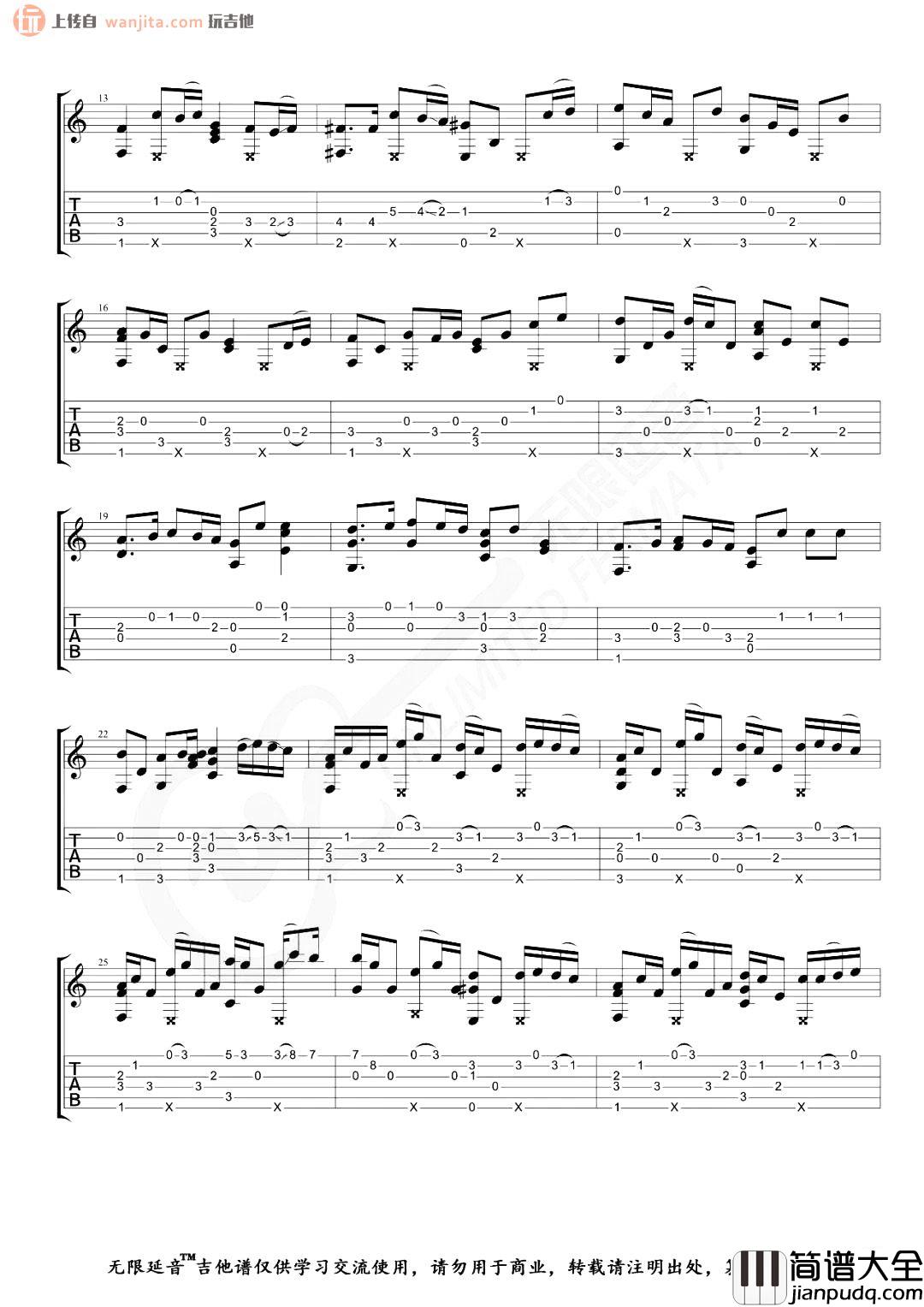 lemon指弹吉他谱_米津玄师_《非自然死亡》主题曲_经典吉他独奏 lemon指弹吉他谱_米津玄师__非自然死亡_主题曲_经典吉他独奏