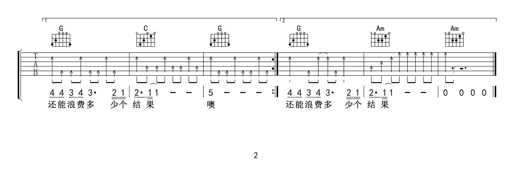 _门没锁_吉他谱_品冠儿子(黄韦恩)_C调弹唱谱_高清六线谱
