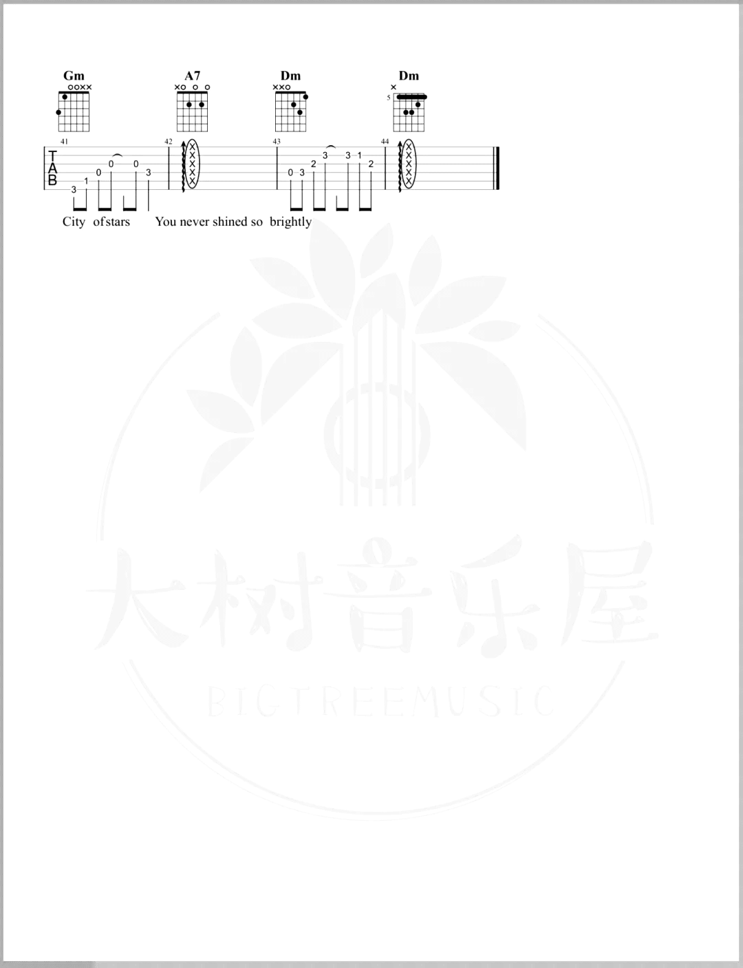 《City Of Stars》吉他谱_D调吉他演示/教学_《爱乐之城》的主题曲 _City_Of_Stars_吉他谱_D调吉他演示/教学__爱乐之城_的主题曲