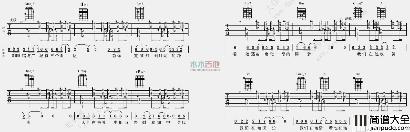 北京北京吉他谱_汪峰_D调原版六线谱_吉他弹唱谱 北京北京吉他谱_汪峰_D调原版六线谱_吉他弹唱谱