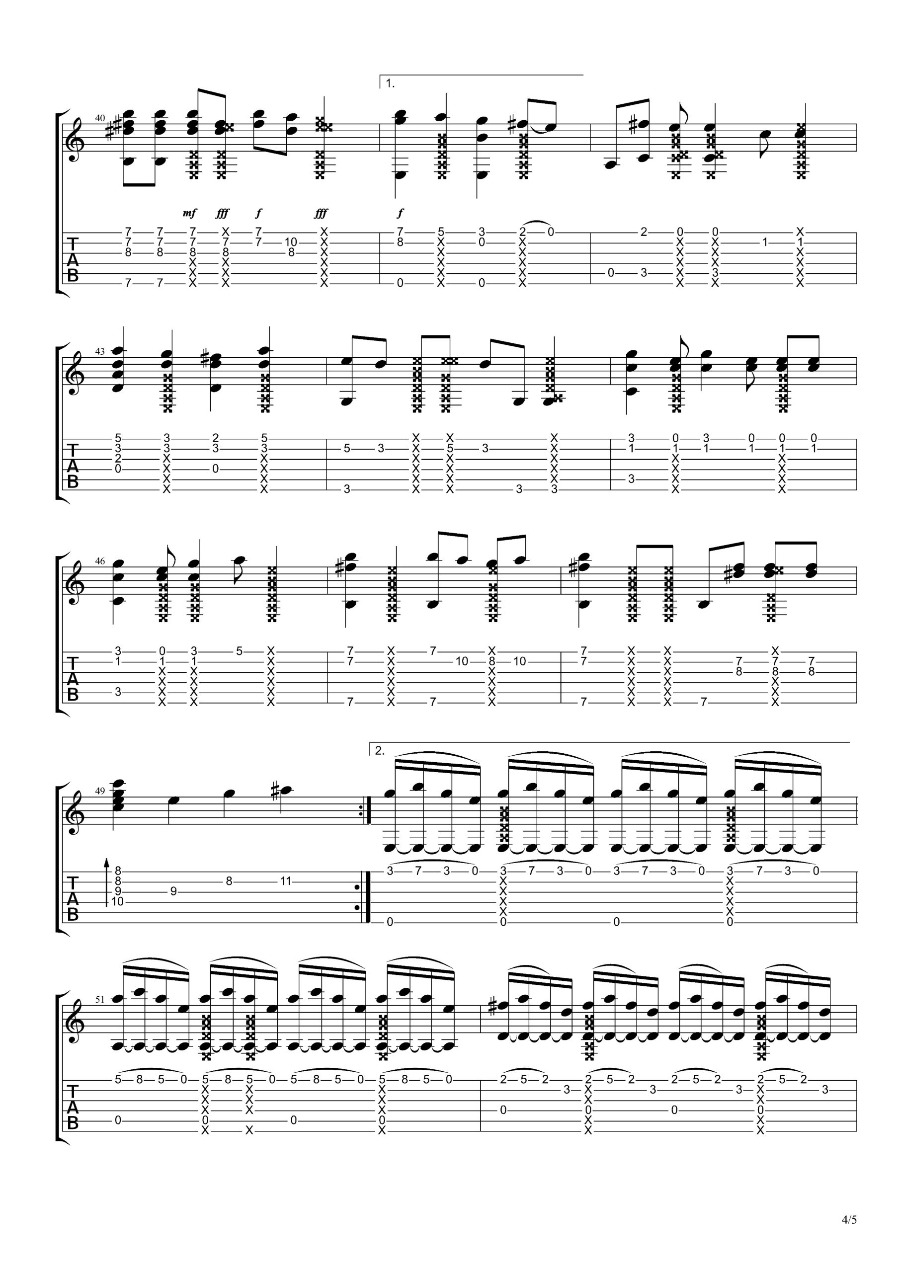 NOBODY吉他谱_Wonder_Girls_吉他指弹六线谱_韩国神曲