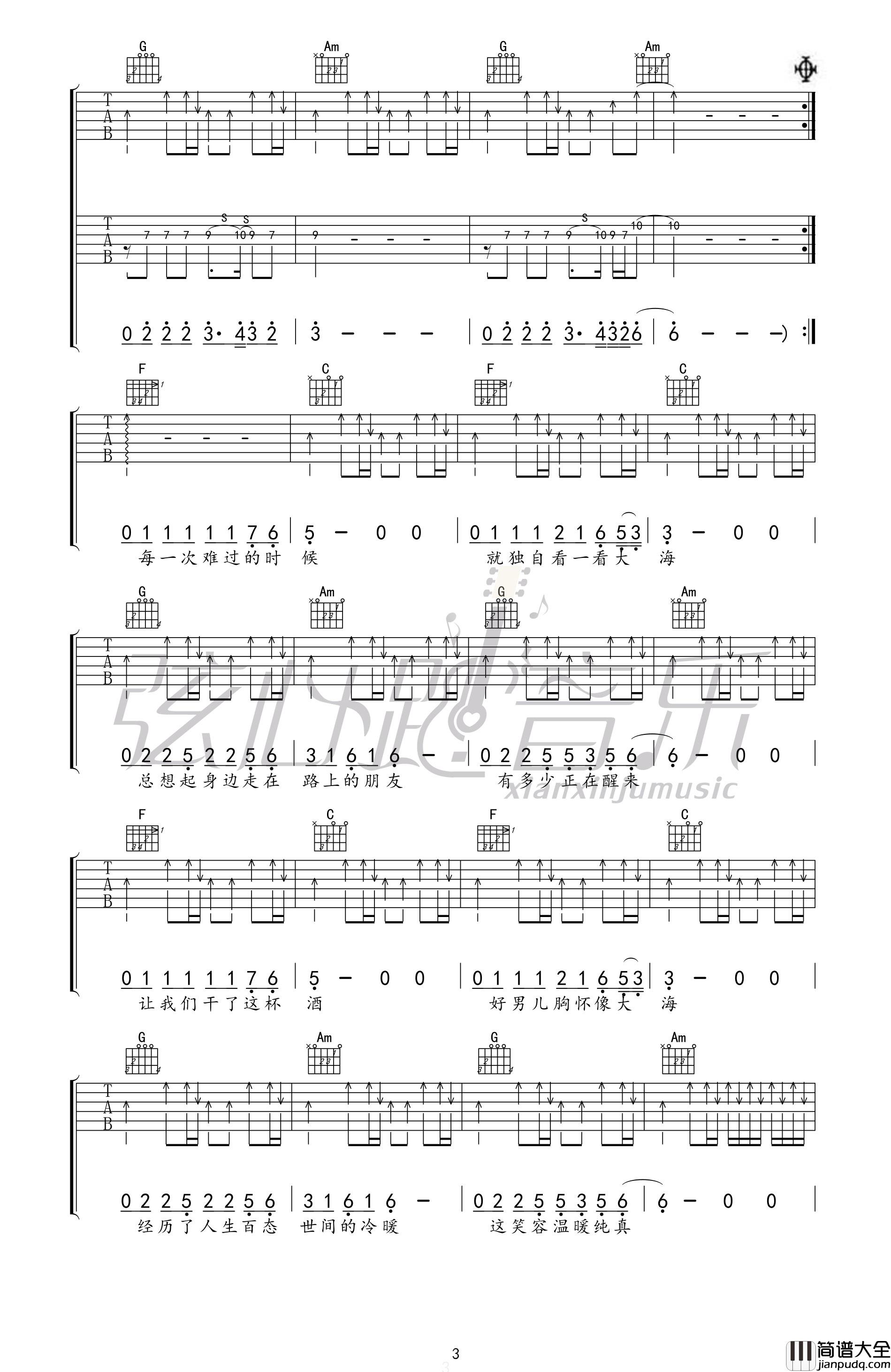 许巍_曾经的你_双吉他__吉他谱_Guitar_Music_Score