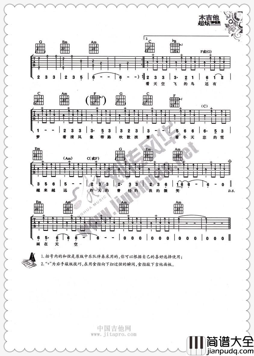 陈慧琳_希望_吉他谱_Guitar_Music_Score