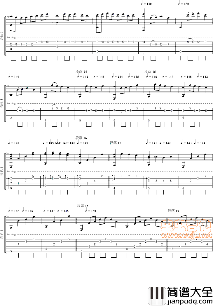 卡农Canon_in_D(Per|Olov_Kindgren)|吉他谱|图片谱|高清|帕赫贝尔|Pachelbel